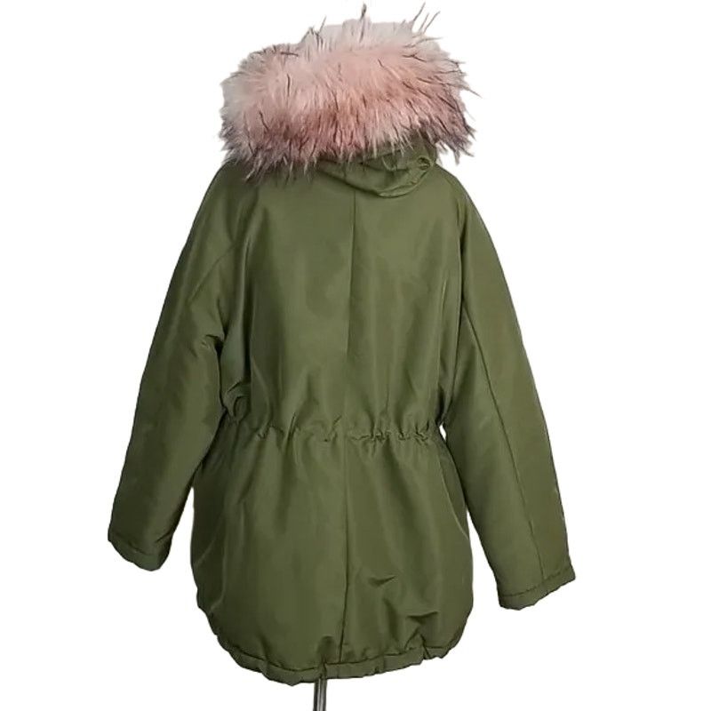 H&M H&M Parka Jacket Women M Khaki Green Hood Faux Fur Trim Coat Size M / US 6-8 / IT 42-44 - 5 Thumbnail