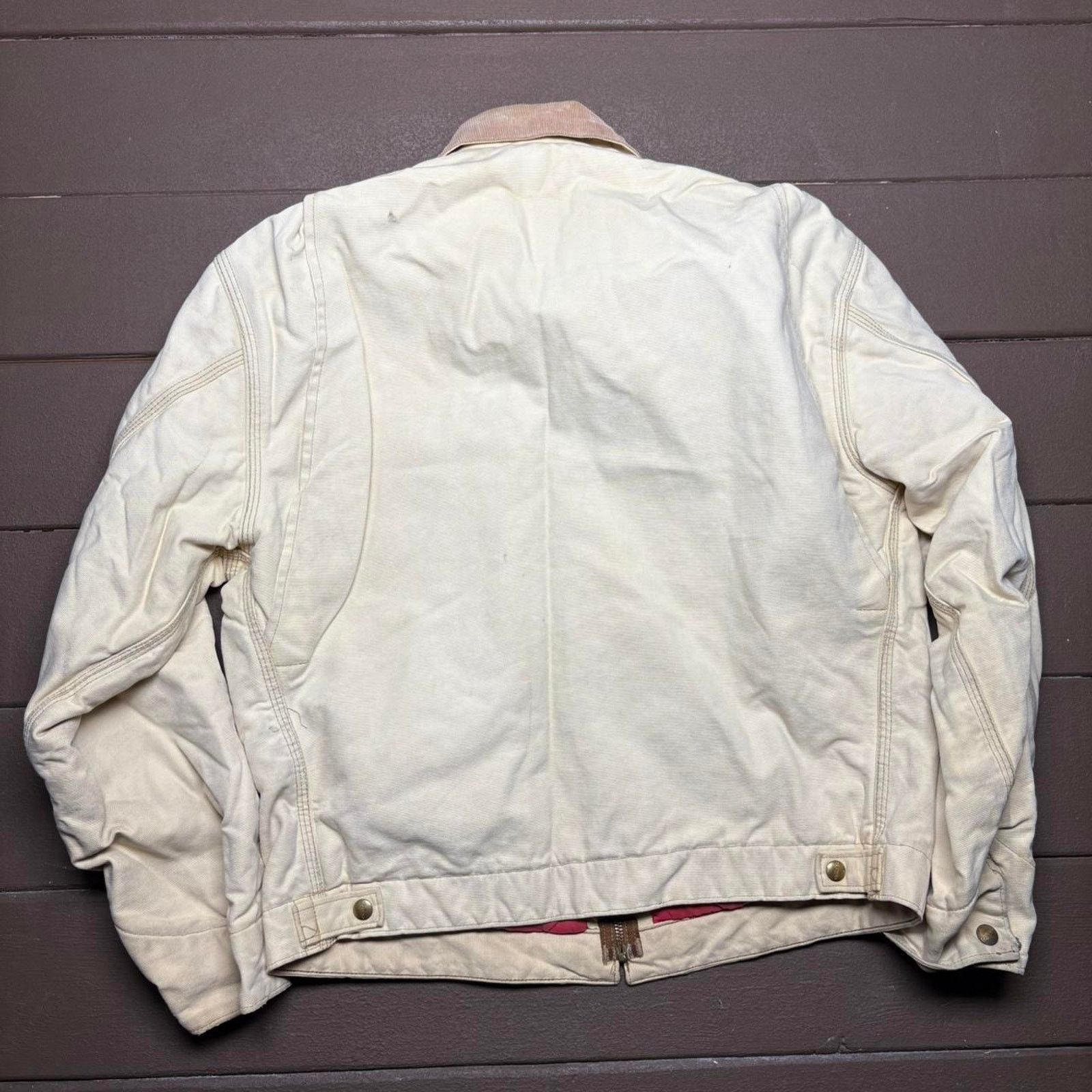 Carhartt Vintage Cream Carhartt 6QLJ Detroit Jacket Size US L / EU 52-54 / 3 - 7 Thumbnail
