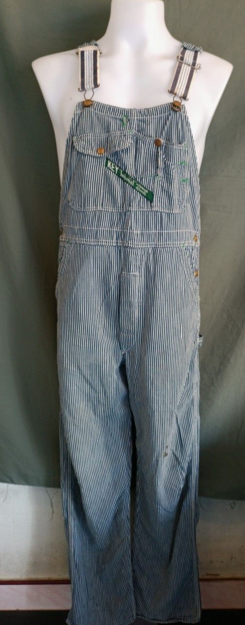 Other Vintage 1950s KEY Imperial Sanforized Hickory Overalls Other Vintage 1950s KEY Imperial Sanforized Hickory Overalls
