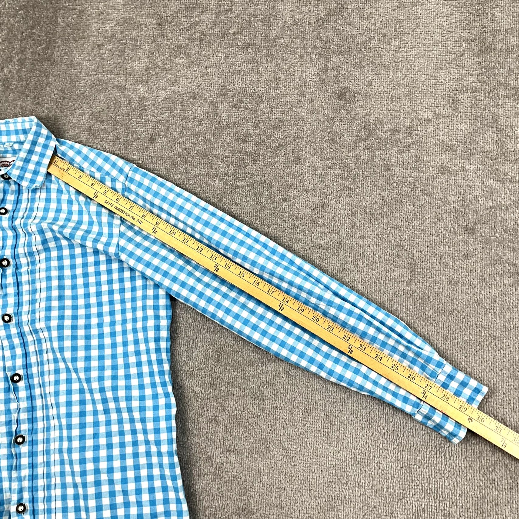 Vintage VINTAGE Busserl Trachten Shirt Mens Small Blue White Check Oktoberfest Button Up, Casual, Traditional, Country Wear Size US S / EU 44-46 / 1 - 6 Thumbnail