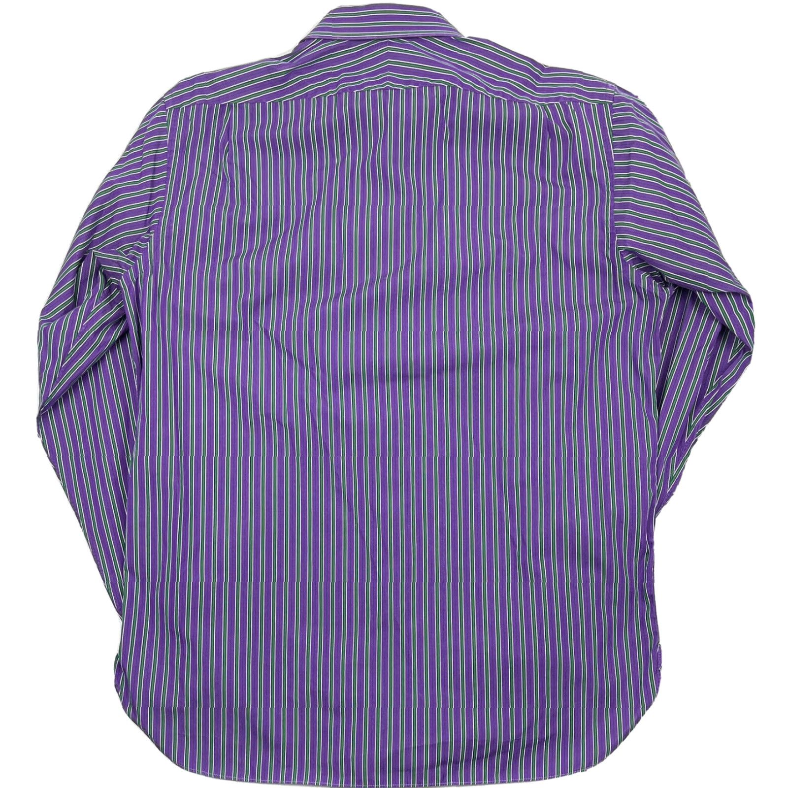 Ralph Lauren Ralph Lauren Purple Label Mens Striped Button-Up Shirt Sz 16 Purple Cotton Regular Fit Italy Size US L / EU 52-54 / 3 - 4 Thumbnail
