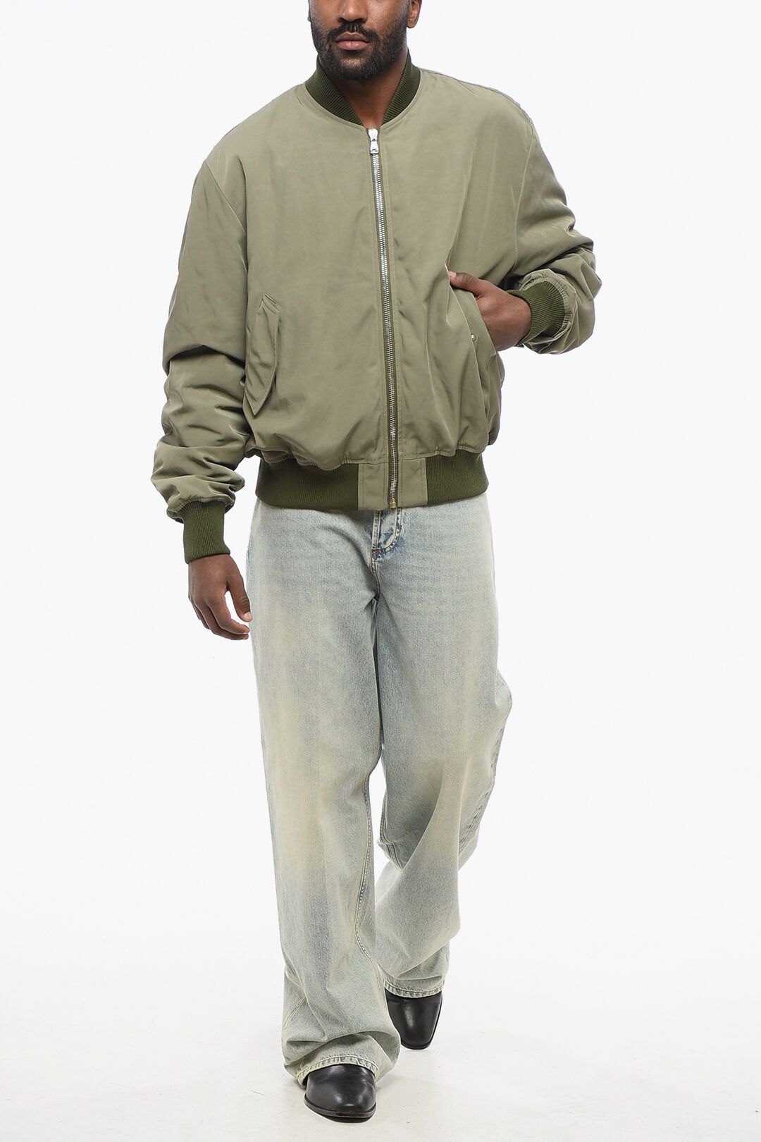 1989 STUDIO og1mm0725 Nylon Bomber Jacket in Military Green Size US XXL / EU 58 / 5 - 4 Thumbnail