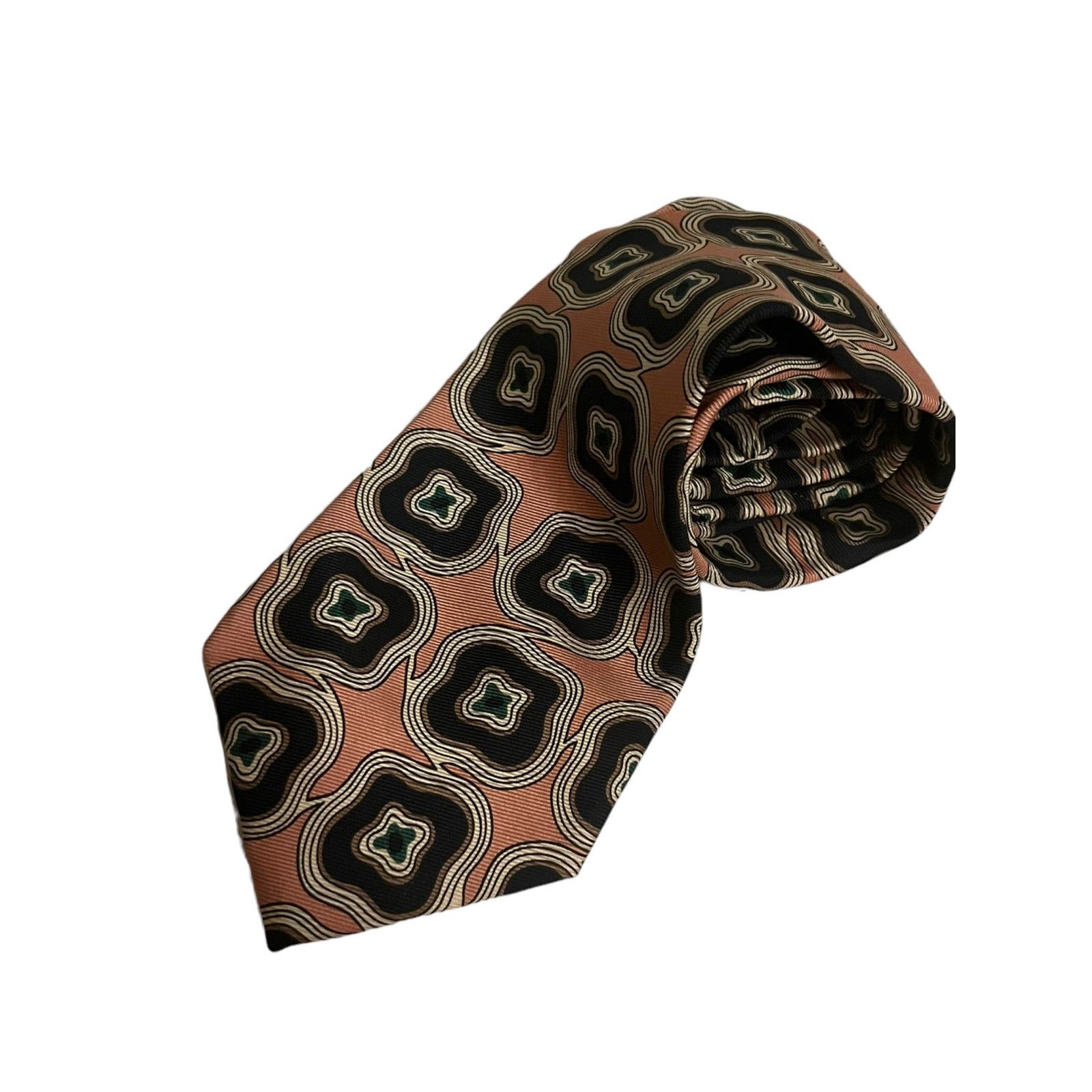 Saks Fifth Avenue Saks Fifth Avenue Vintage Silk peach tie abstract designs Size ONE SIZE - 1 Thumbnail