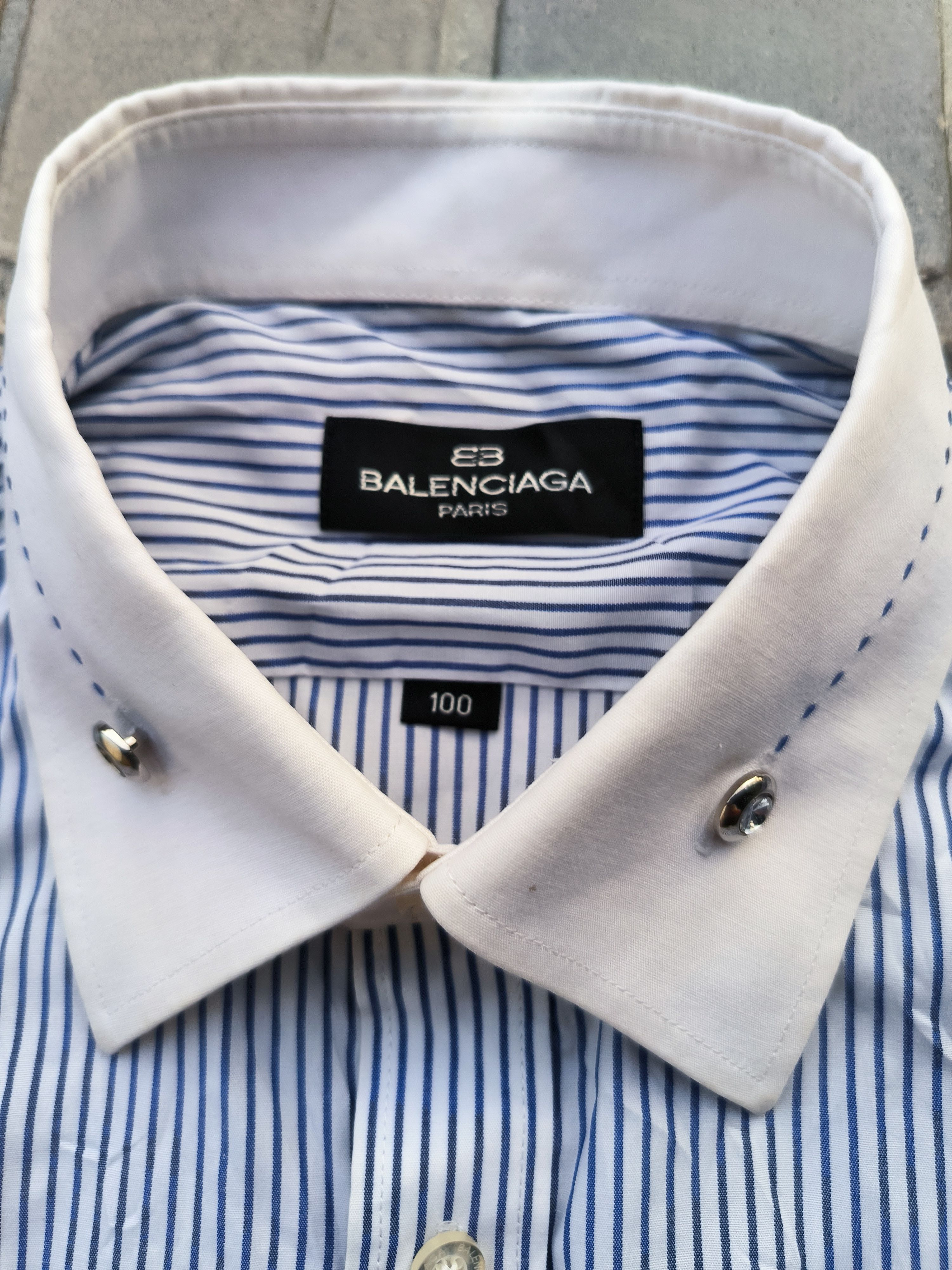 Balenciaga Vintage Balenciaga Stripe Shirt Size US L / EU 52-54 / 3 - 3 Thumbnail