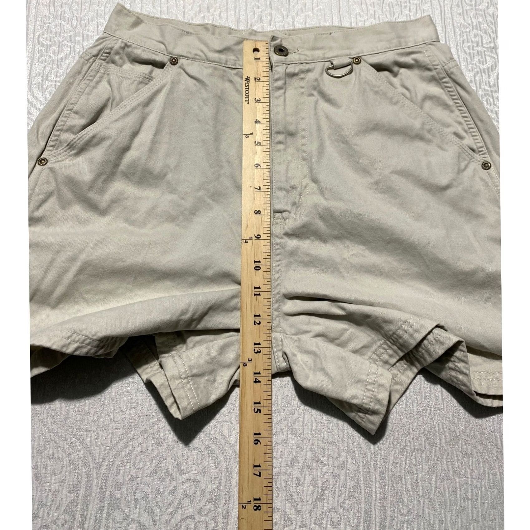 Vintage Sonoma Womens Khaki Carpenter Shorts High Rise Cotton Size 12 Tall Beige Size 29" - 4 Thumbnail