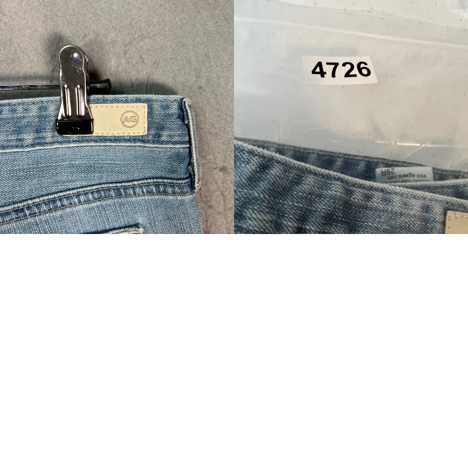 Vintage AG Adriano Goldschmied The Stilt Cigarette Leg Distressed Jeans Light Wash 29 Size 29" - 9 Thumbnail