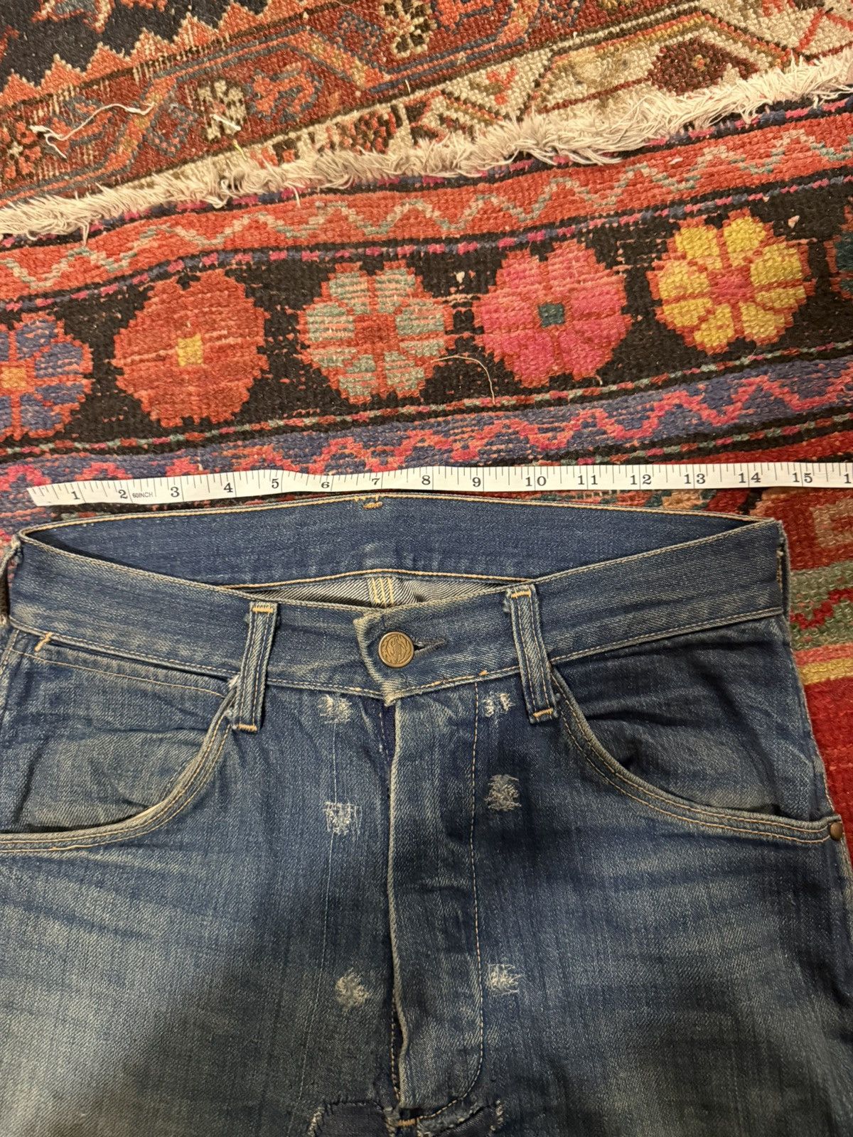 Vintage 1950s saddle king 5 pocket jeans Size US 29 - 12 Thumbnail