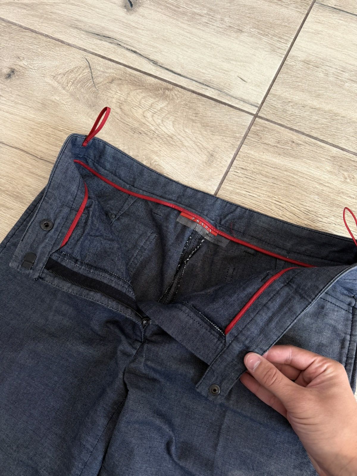 Prada Woman's Prada Red Tab Gray Denim Light Pant Size 42 Size 28" / US 6 / IT 42 - 11 Thumbnail