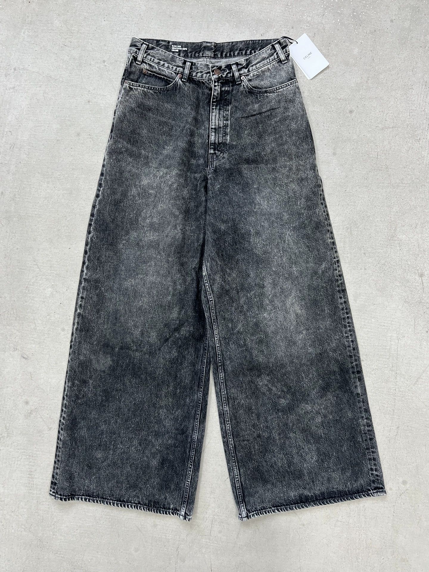 Celine celine black wide-leg denim pants 22ss Size US 32 / EU 48 - 1 Thumbnail