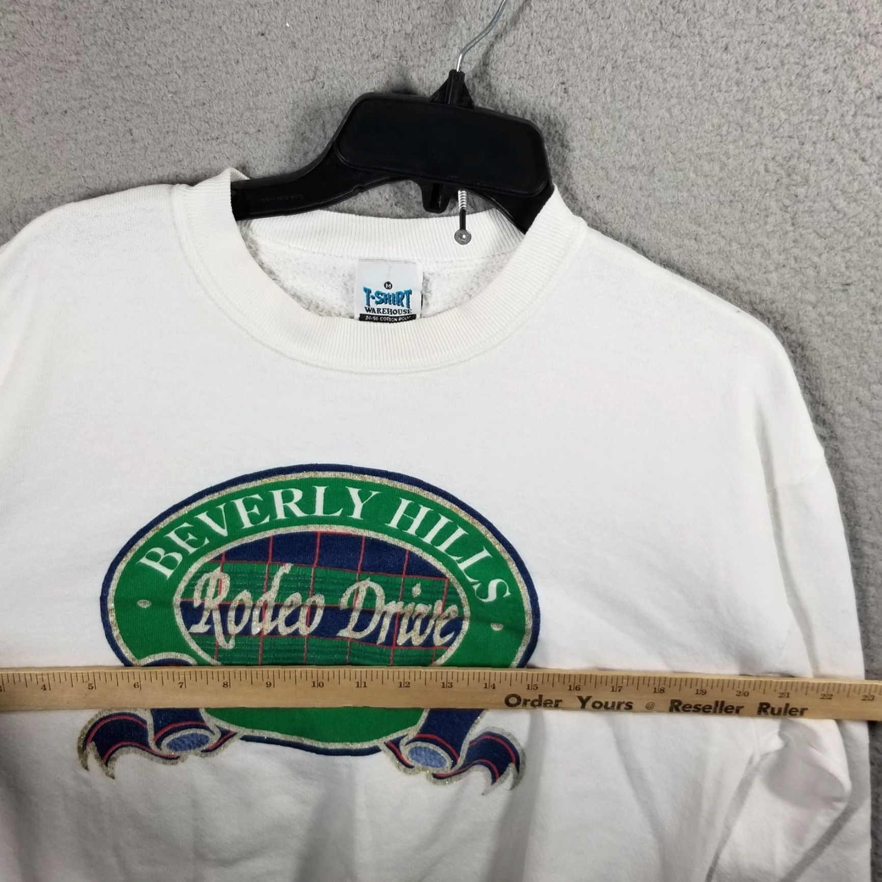 Vintage Vintage Beverly Hills Rodeo Drive Sweatshirt Mens Medium White Crewneck 90s USA Size US M / EU 48-50 / 2 - 7 Thumbnail