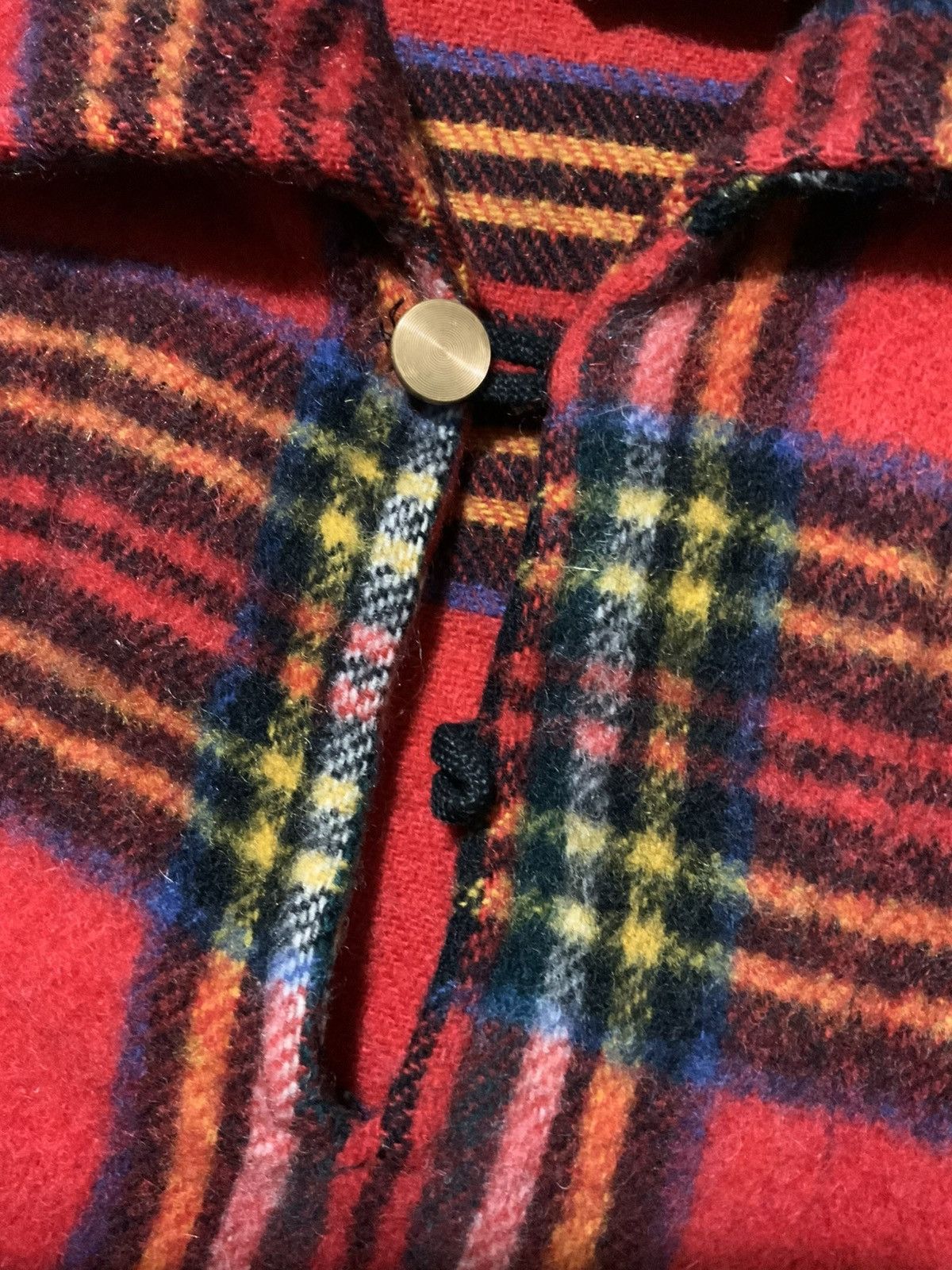 Vintage VTG 50s 60s Fox Knapp Wool Plaid Loop Collar Sweater Shirt Size US M / EU 48-50 / 2 - 6 Thumbnail