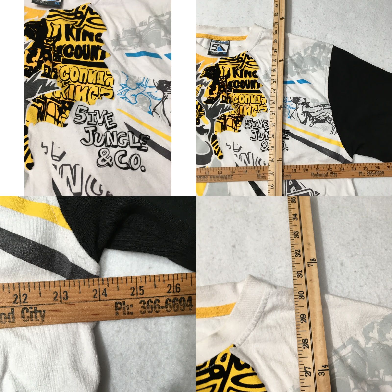 Vintage 5ive Jungle Graphic T-Shirt Mens XL White 100% Cotton Crew Neck Short Sleeve Jungle Lion Vintage Size US XL / EU 56 / 4 - 8 Thumbnail