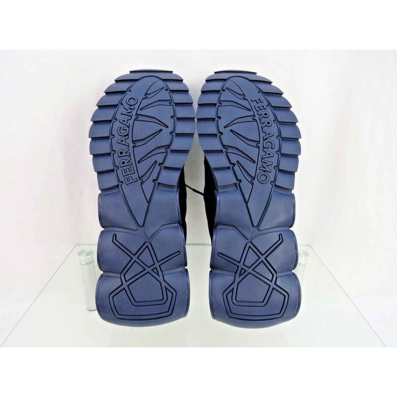Salvatore Ferragamo FERRAGAMO DARK BLUE NIMA MESH LOGO LOW SNEAKERS 9 42 ITALY Size US 9 / EU 42 - 13 Thumbnail