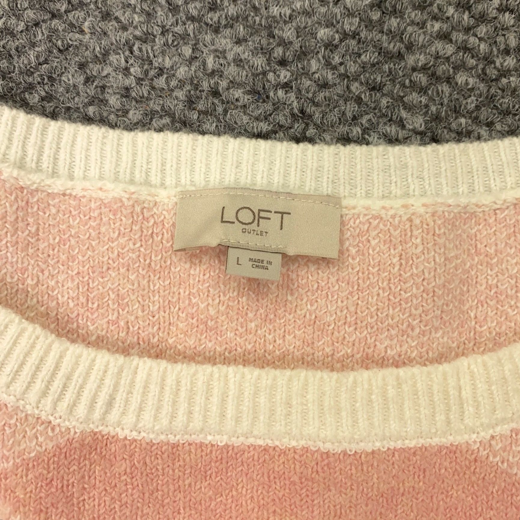 Loft LOFT Womens Sweater Large Pink Plaid Long Sleeve Pullover Casual Size L / US 10 / IT 46 - 2 Thumbnail