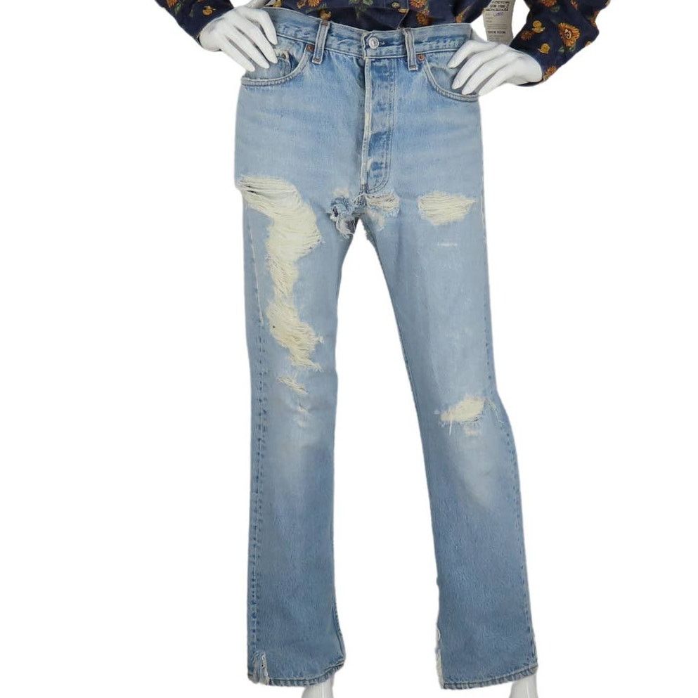 Levi's 80s Vintage Levi's 501 Distressed Light Wash Denim Jeans Size US 31 - 1 Thumbnail