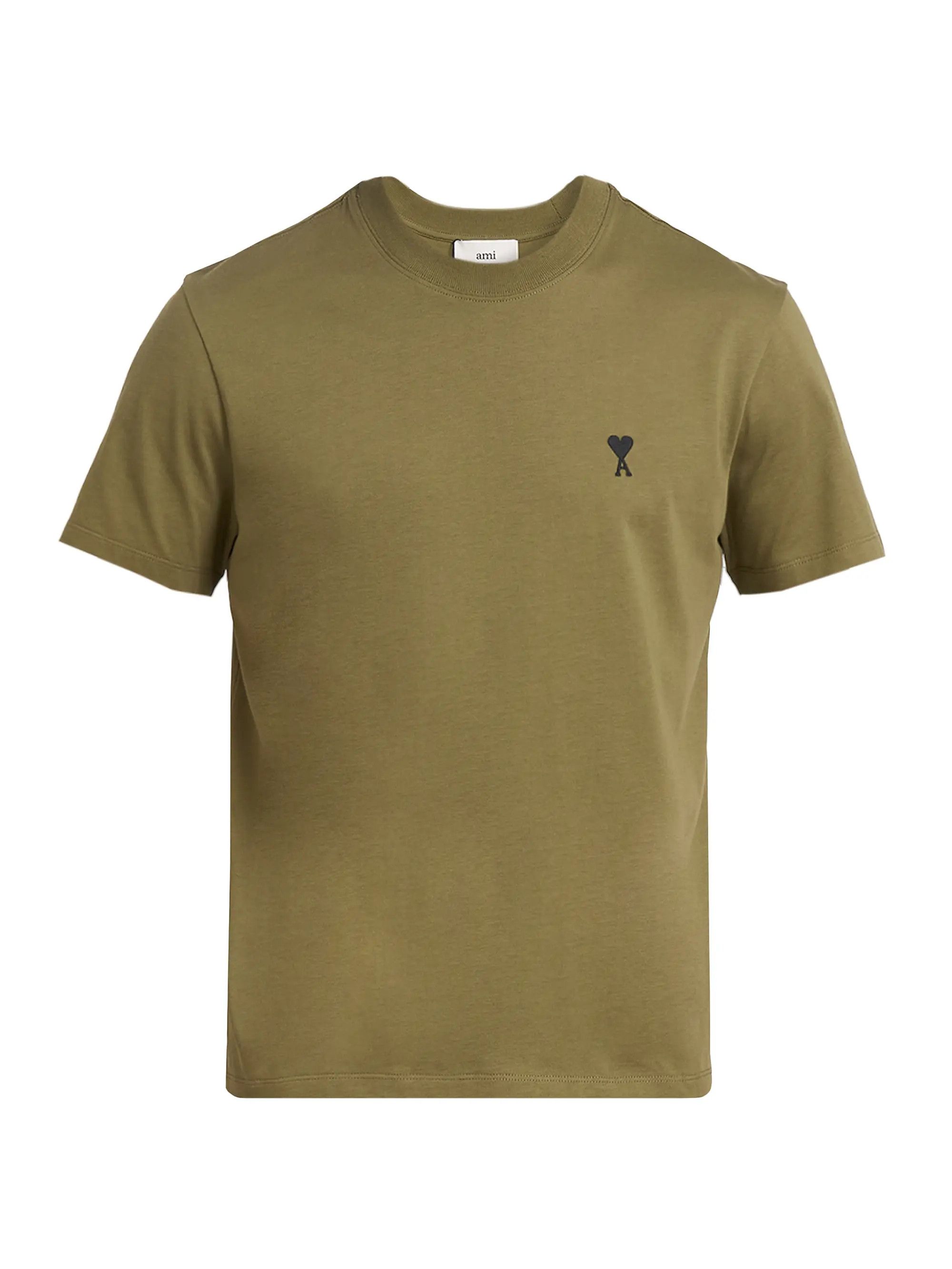 AMI os11x0226 Contrasted Ami de Coeur Cotton T-Shirt in Bronze Size US S / EU 44-46 / 1 - 1 Thumbnail
