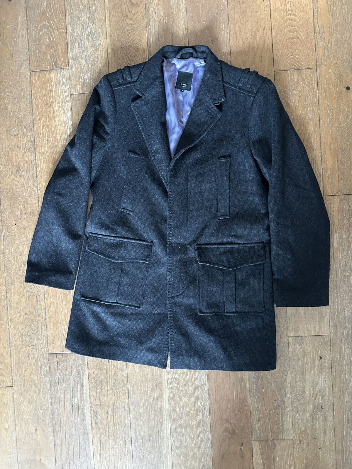 Ted Baker Ted Baker London Wool Field Jacket Size 6 Black Utility Coat Size US XXL / EU 58 / 5 - 1 Thumbnail