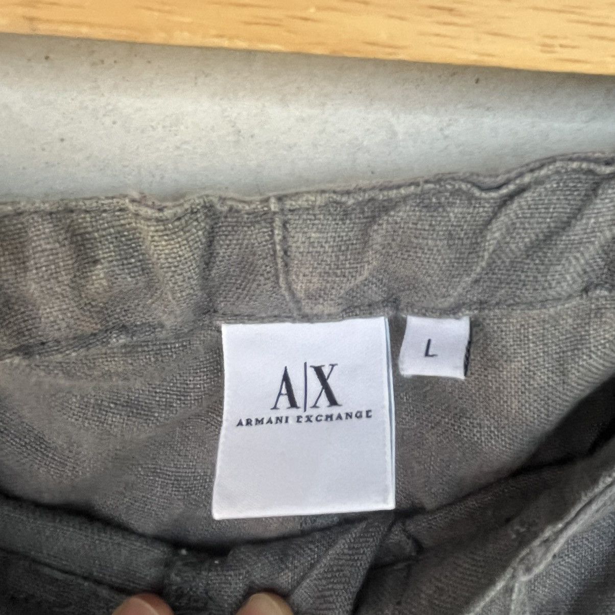 Other Vintage Grey Linen Trousers With Drawstring Waist Size L Size 32" / US 10 / IT 46 - 6 Thumbnail