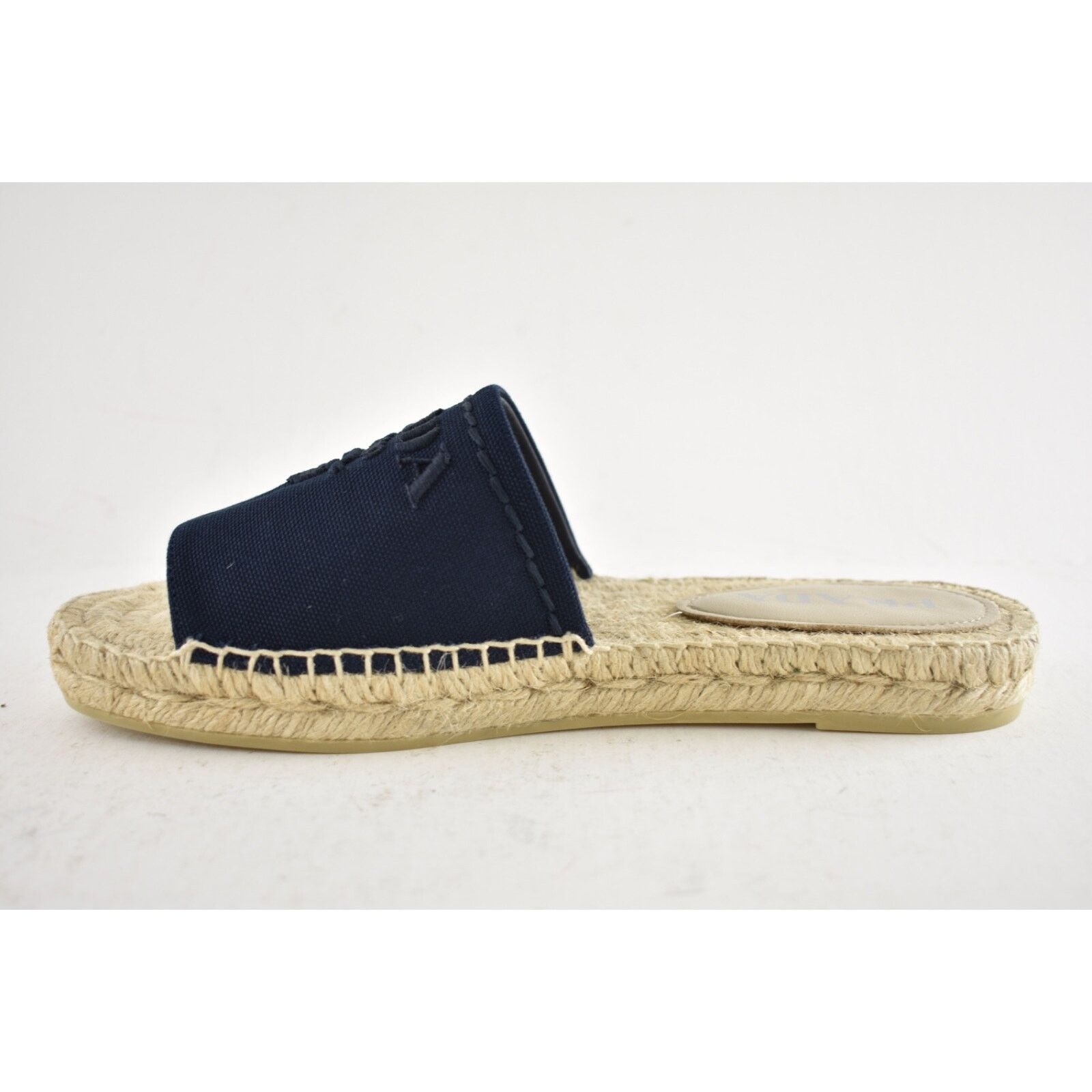 Prada Prada Baltico Blue Canvas Plaque Logo Slide Open Toe Size US 8 / IT 38 - 13 Thumbnail