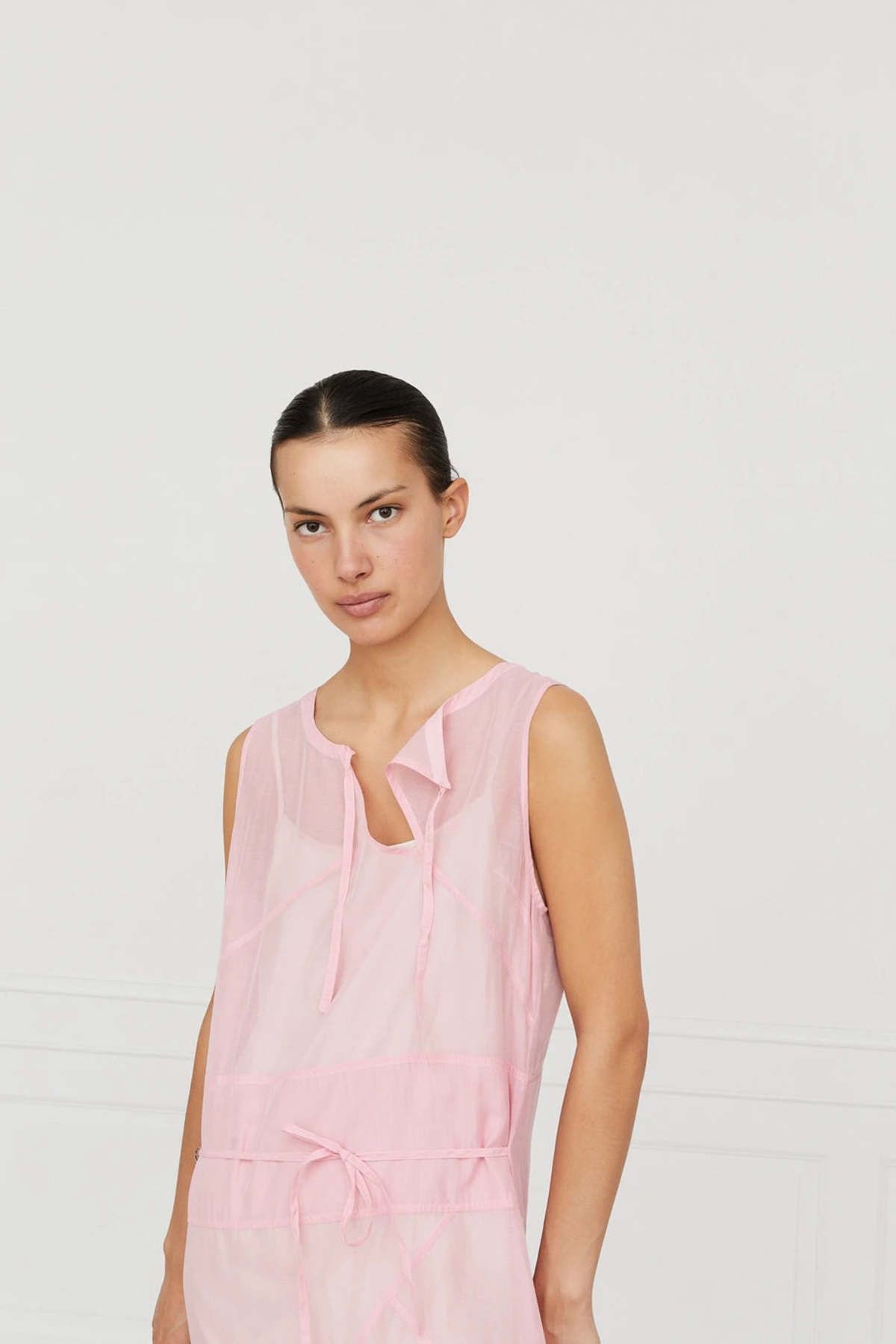Saks Potts o1s22i1n0924 Stanni Cotton & Silk Midi Dress in Pink Size S / US 4 / IT 40 - 4 Thumbnail