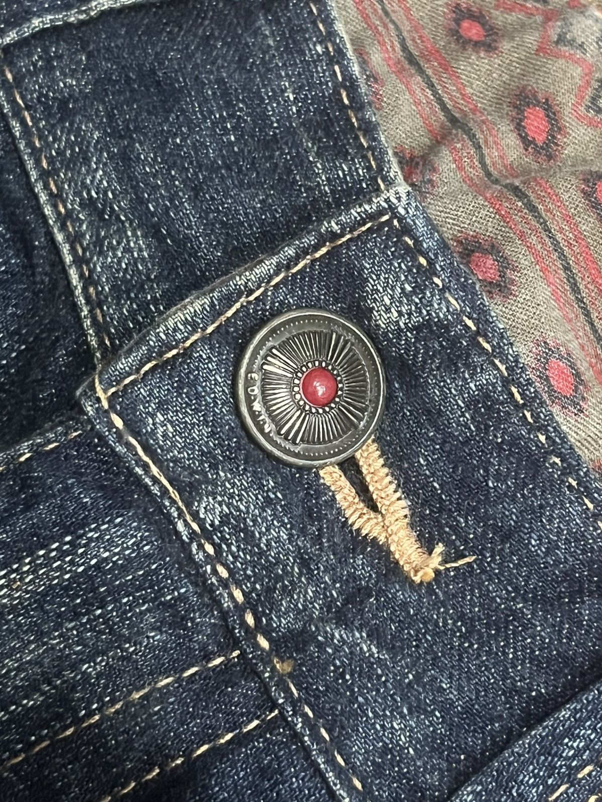Kapital Kountry Edwin Exclusive Vintage Dark Blue Faded Sashiko Loose Jeans Size US 34 / EU 50 - 5 Thumbnail