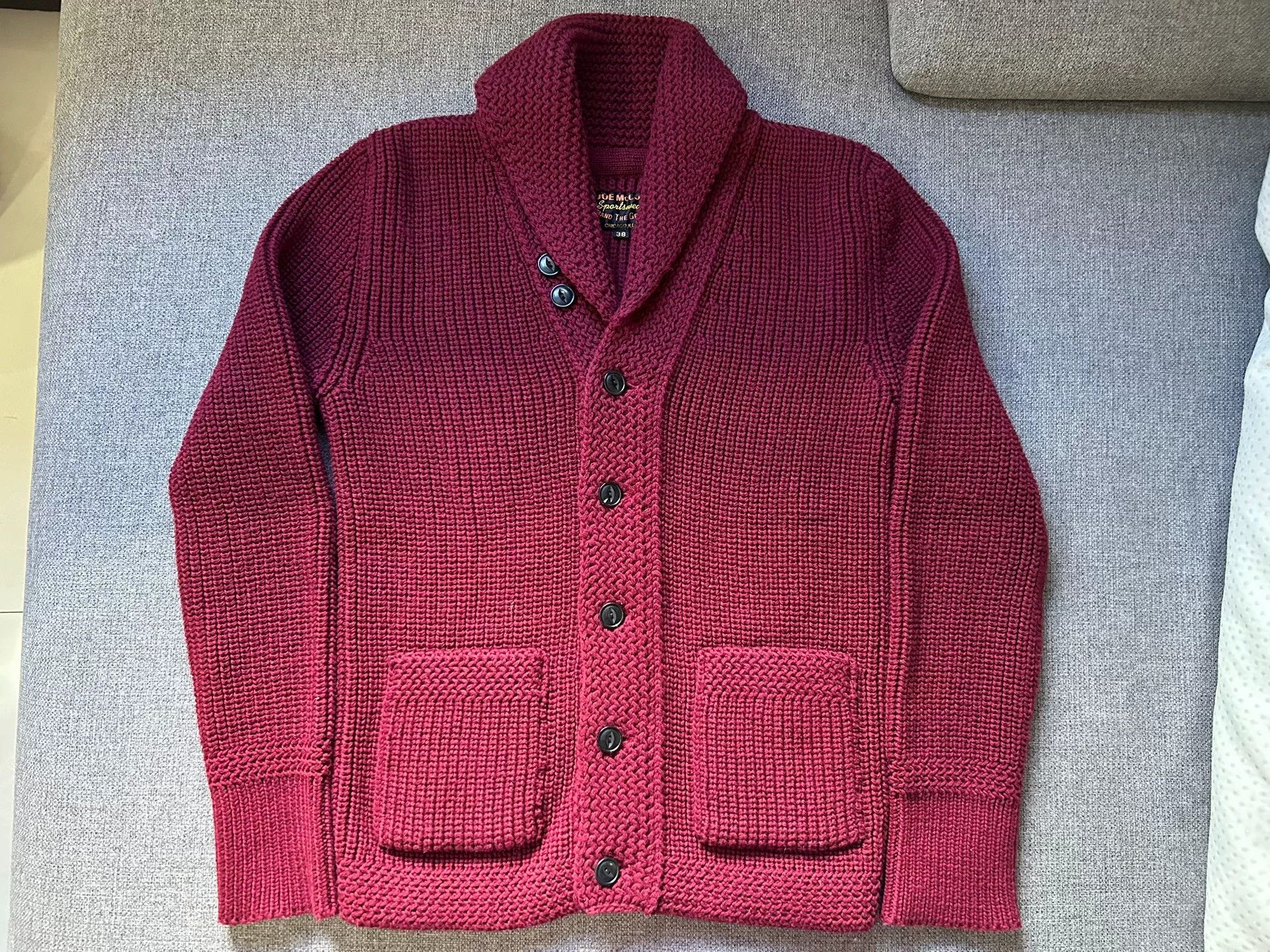 The Real McCoy's Joe McCoy Wool Sweater in Burgundy Size US M / EU 48-50 / 2 - 1 Thumbnail