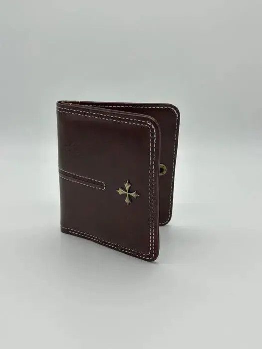 Japanese Brand Y2K Leather Cross Wallet (burgundy) Size ONE SIZE - 8 Thumbnail