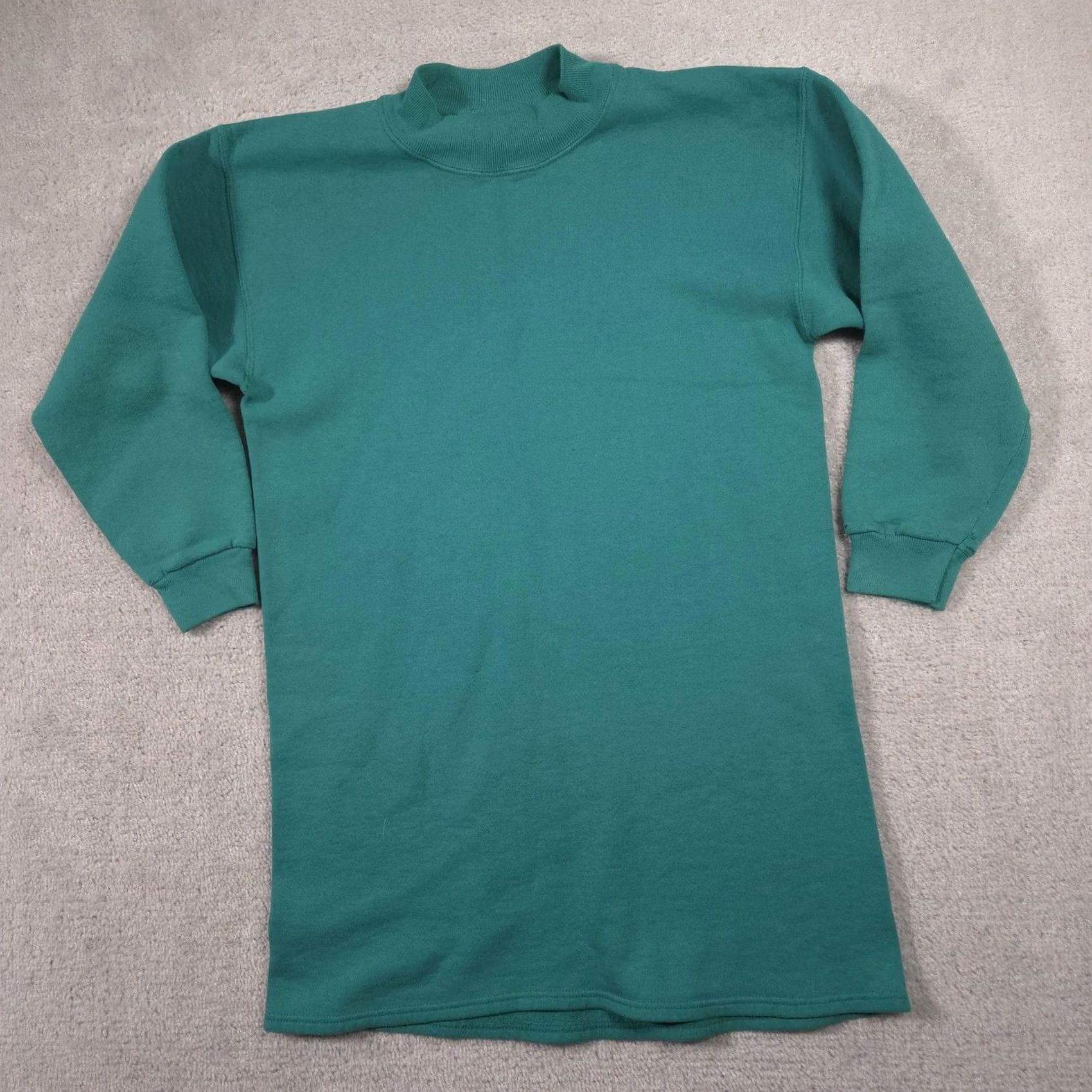 Vintage Riders Sweatshirt Womens XL Green Mock Neck Heavyweight Fleece Pullover Made USA Size XL / US 12-14 / IT 48-50 - 2 Thumbnail