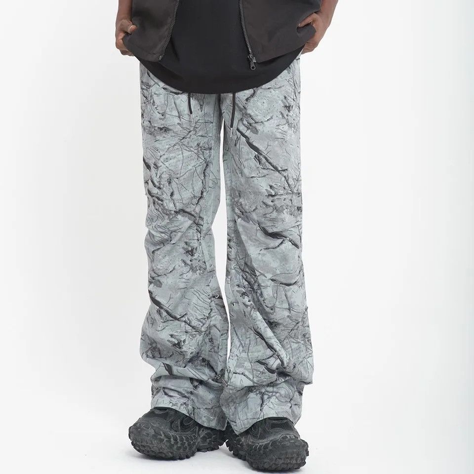 image of Camouflage Drawstring Baggy Cargo Pants, Men's (Size 30)