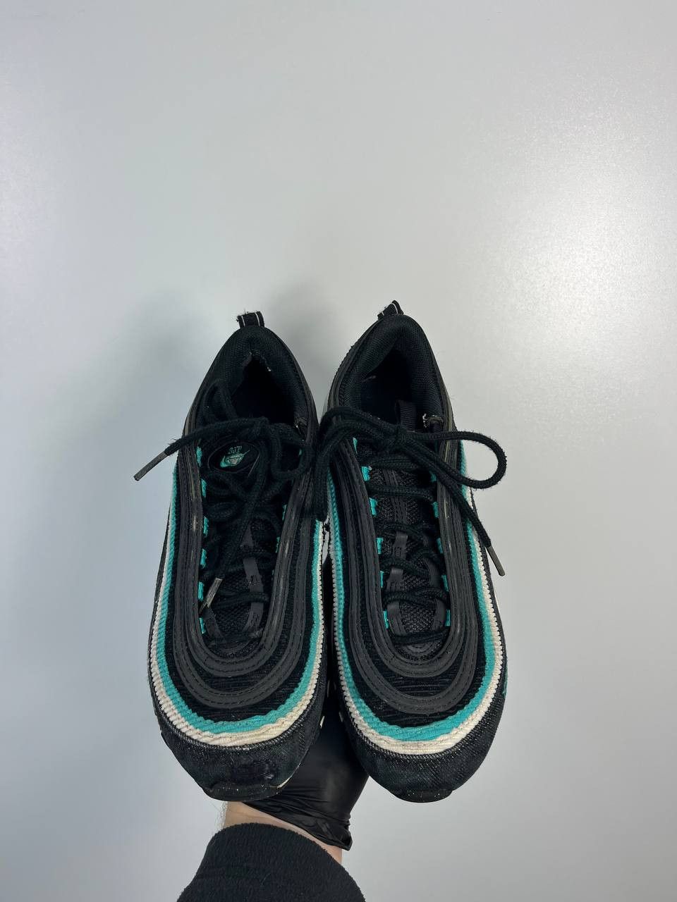 Nike Nike Air Max 97 Black Teal Running Shoes DN3275-001 Eur 36.5 Size US 5 / EU 37 - 3 Thumbnail