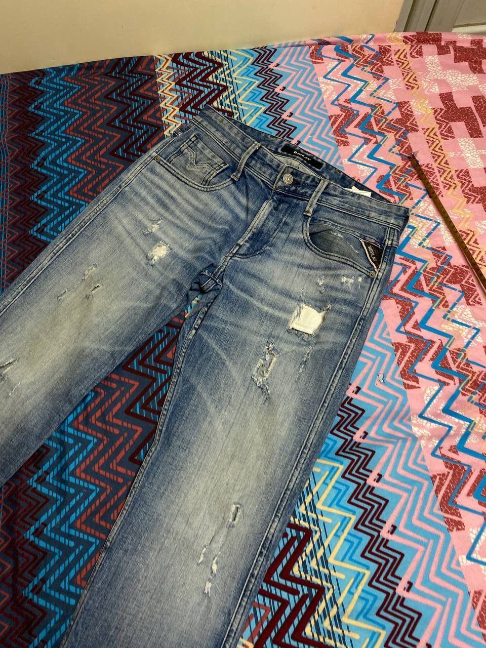Replay × Vintage Vintage Replay Flared Distressed Jeans Size US 29 - 15 Thumbnail
