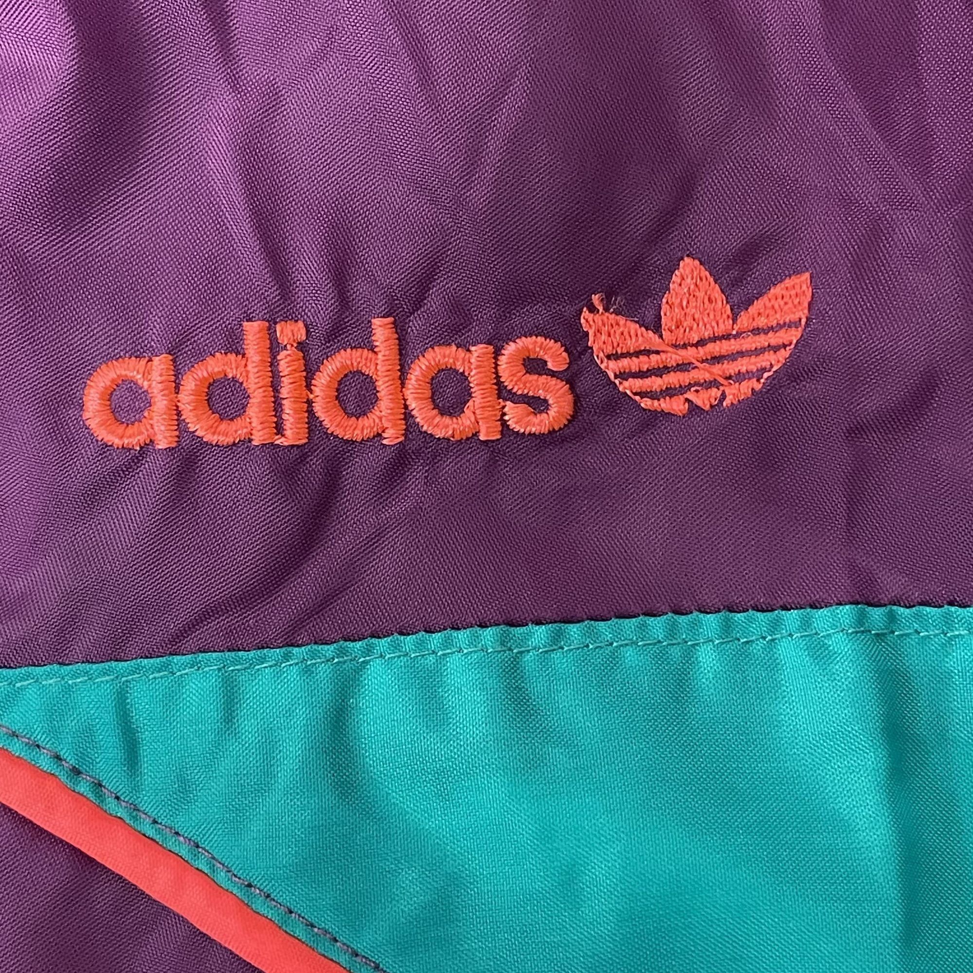 Adidas Vtg Adidas Purple Colorblock SPELLOUT Track NEON Jacket Size US L / EU 52-54 / 3 - 5 Thumbnail