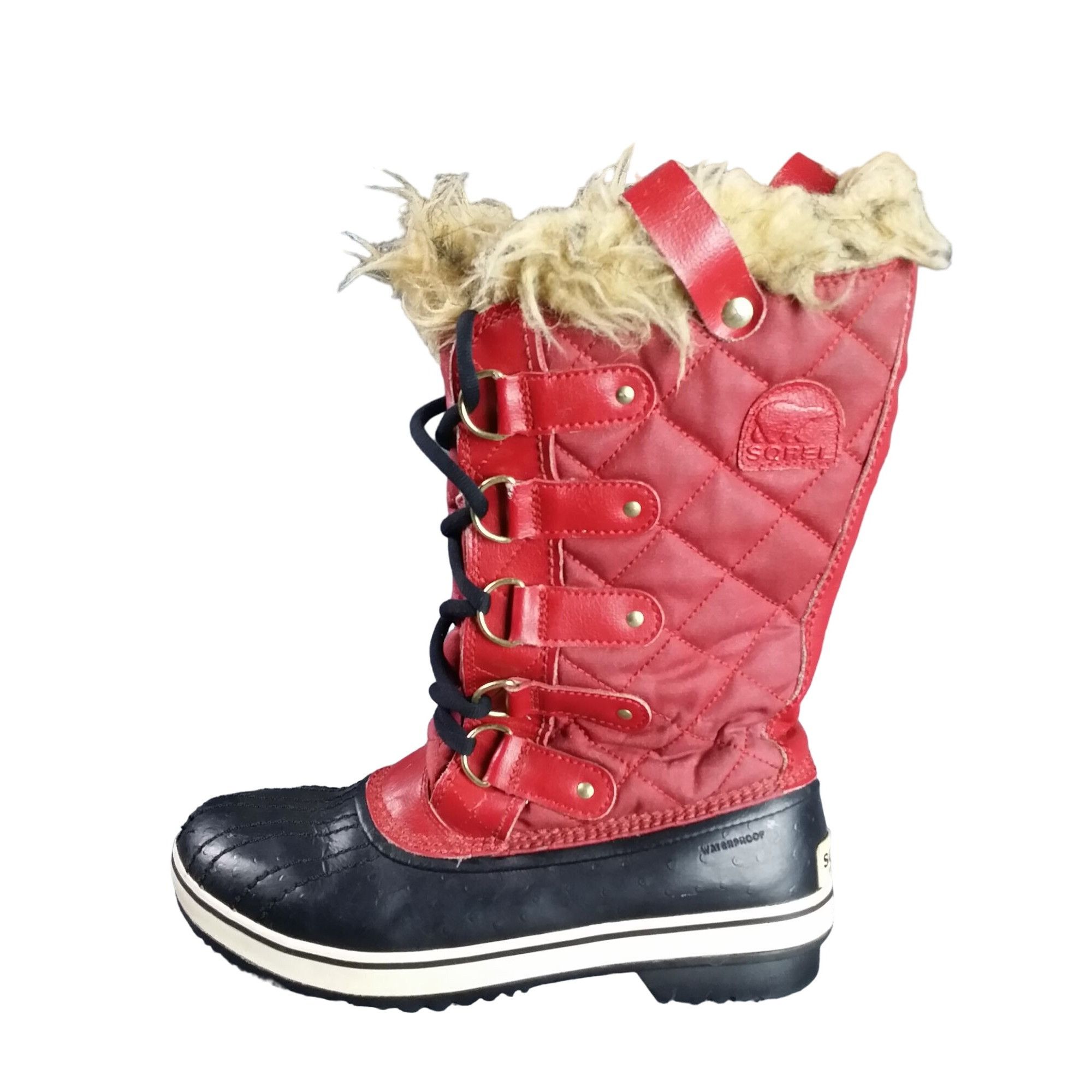 Sorel Torfino Winter Boots Women Sz 7 Waterproof Faux Fur La