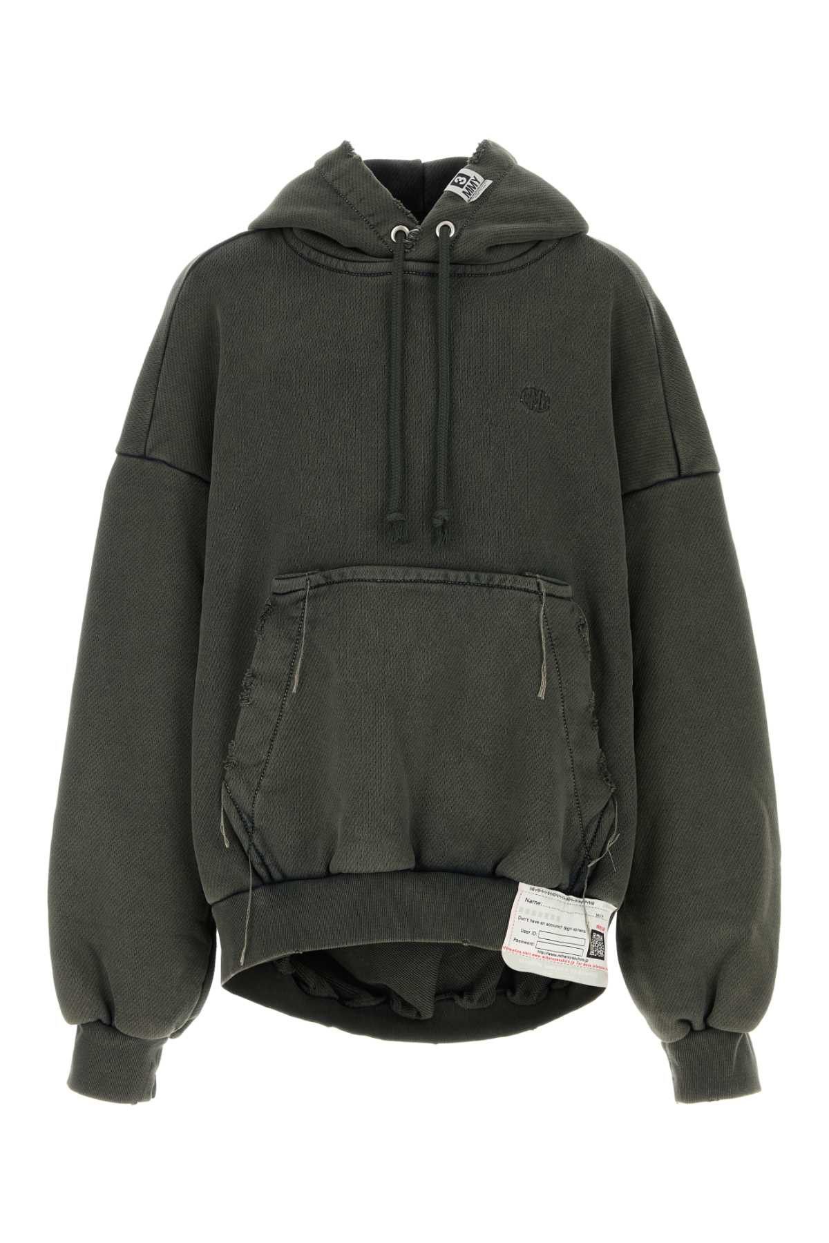 パーカー・フーディ MIHARAYASUHIRO Charcoal cotton oversize sweatshirt Buy Maison Mihara Yasuhiro men black oversize hoodie with
