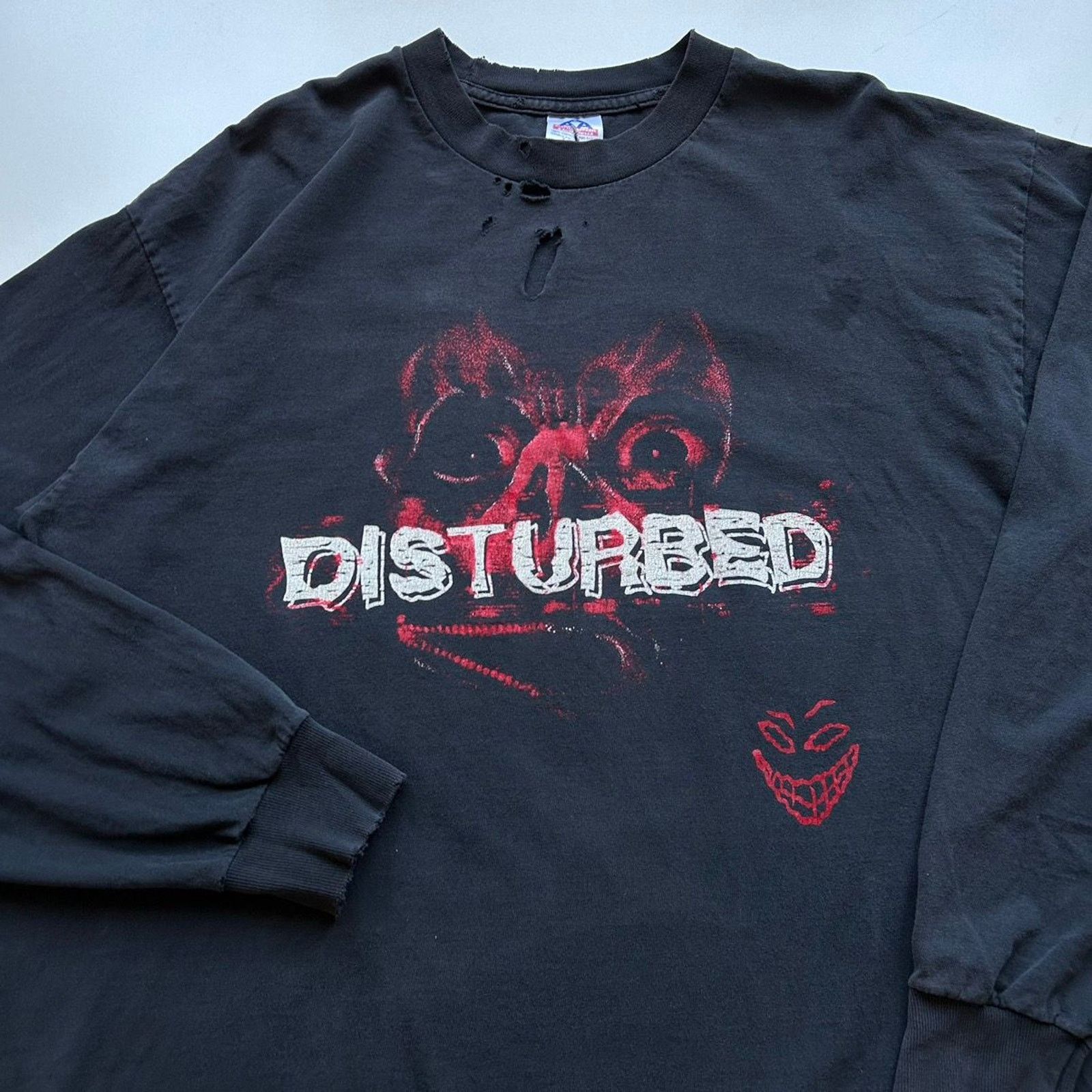 Band Tees Vintage 90s Disturbed Graphic Distressed Long Sleeve T Shirt Size US XL / EU 56 / 4 - 2 Thumbnail