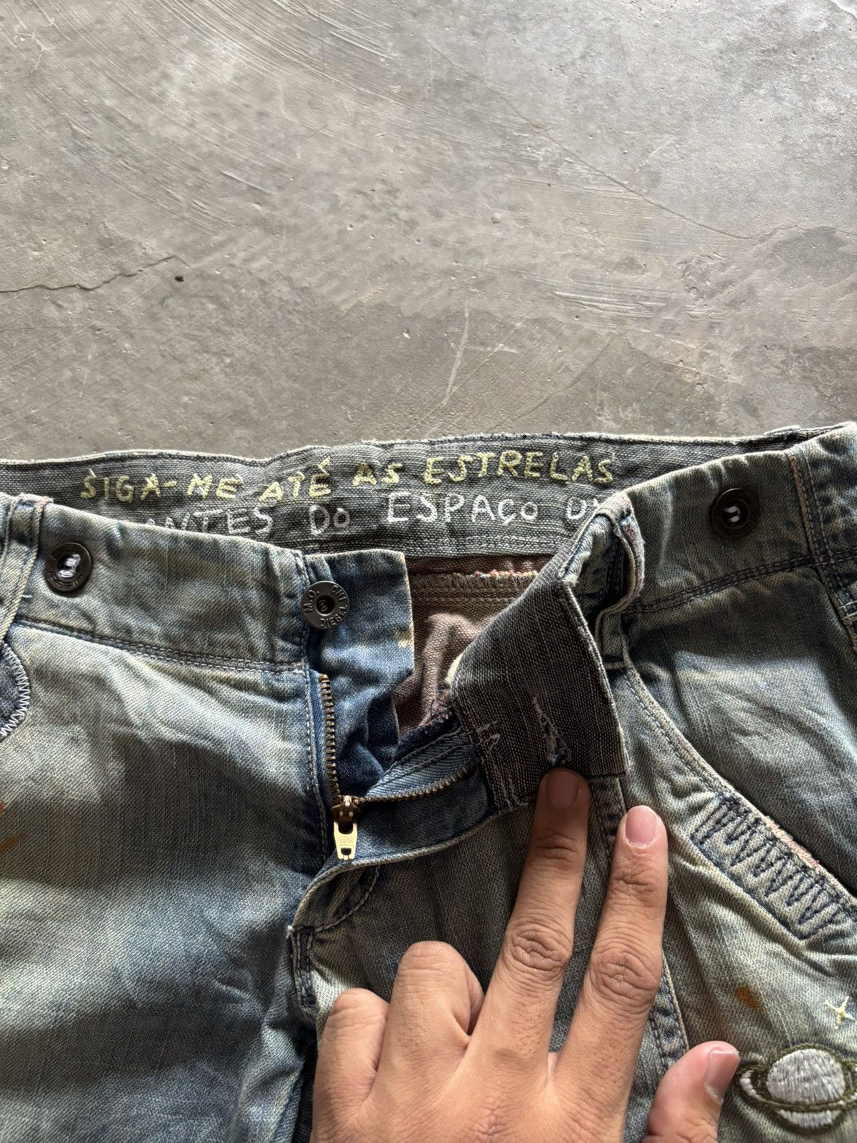 Diesel RARE flared diesel rusty patchwork art panelled distressed Size 27" / US 4 / IT 40 - 4 Thumbnail