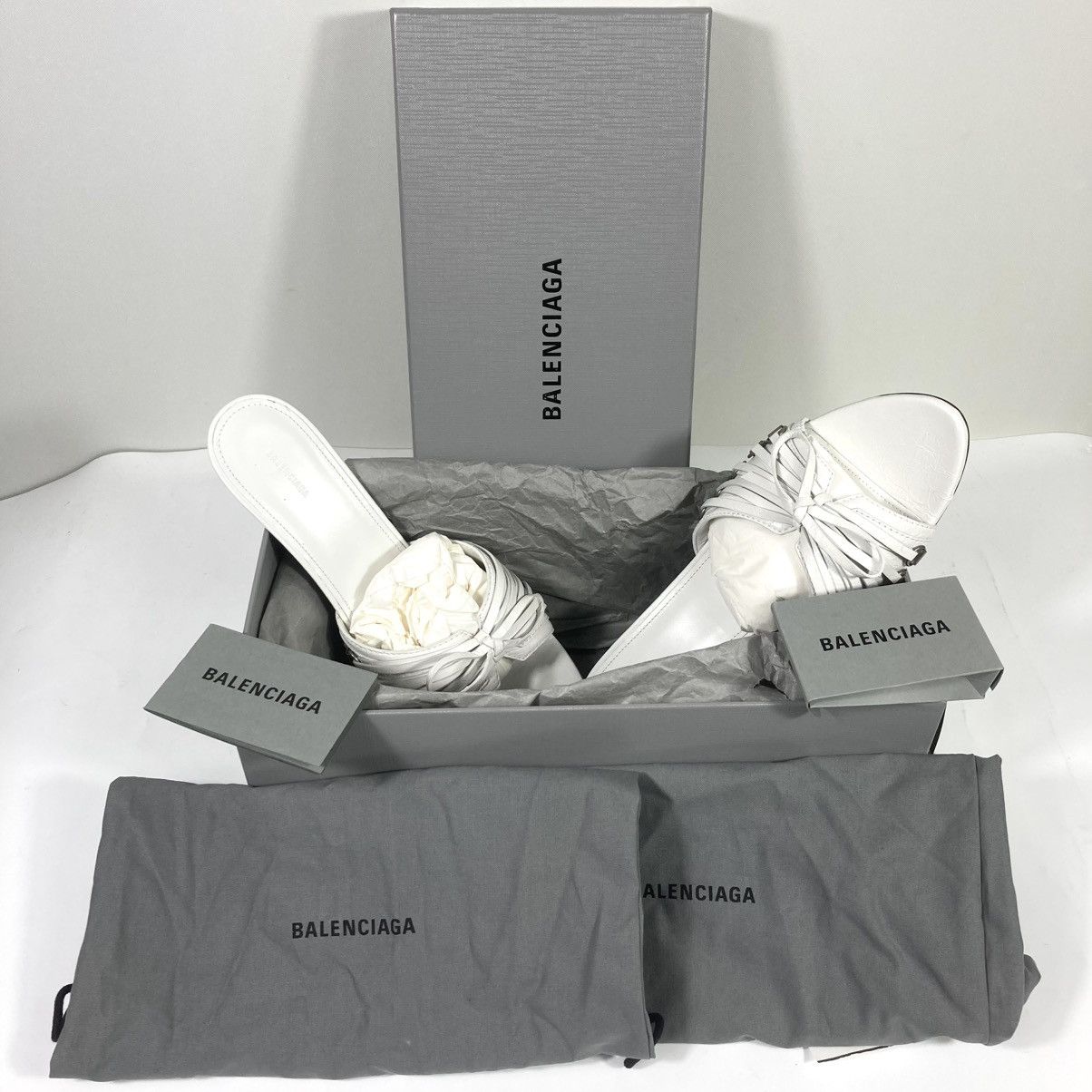 Balenciaga Balenciaga Cagole High Heel Slide Sandals Optic White 40 Size US 10 / IT 40 - 2 Thumbnail