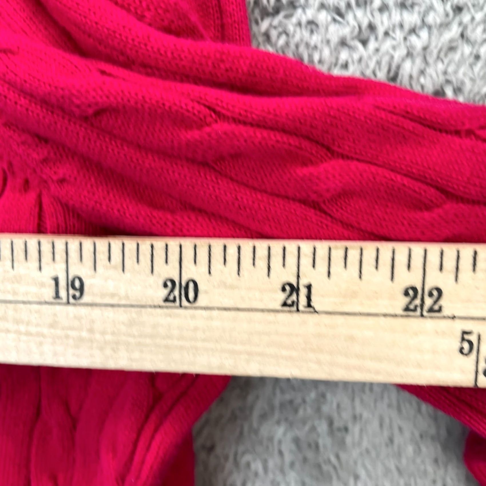 Lands' End Lands' End Cardigan Sweater Womens XL Plus Pink Cable Knit Cotton Button Front V-Neck Knit Size XL / US 12-14 / IT 48-50 - 8 Thumbnail