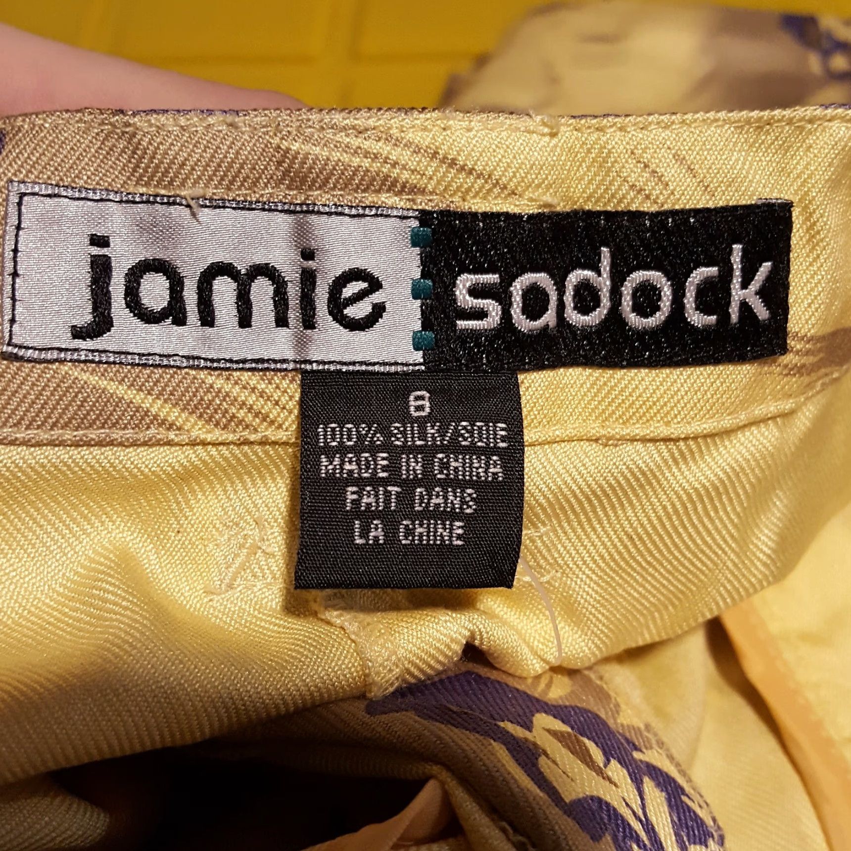 Vintage VINTAGE Jamie Sadock 100% Silk Floral Capri Pants NWT Yellow Women Size 8 Tapered Golf Casual Pockets 21in Inseam Rise High Size 30" / US 8 / IT 44 - 6 Thumbnail
