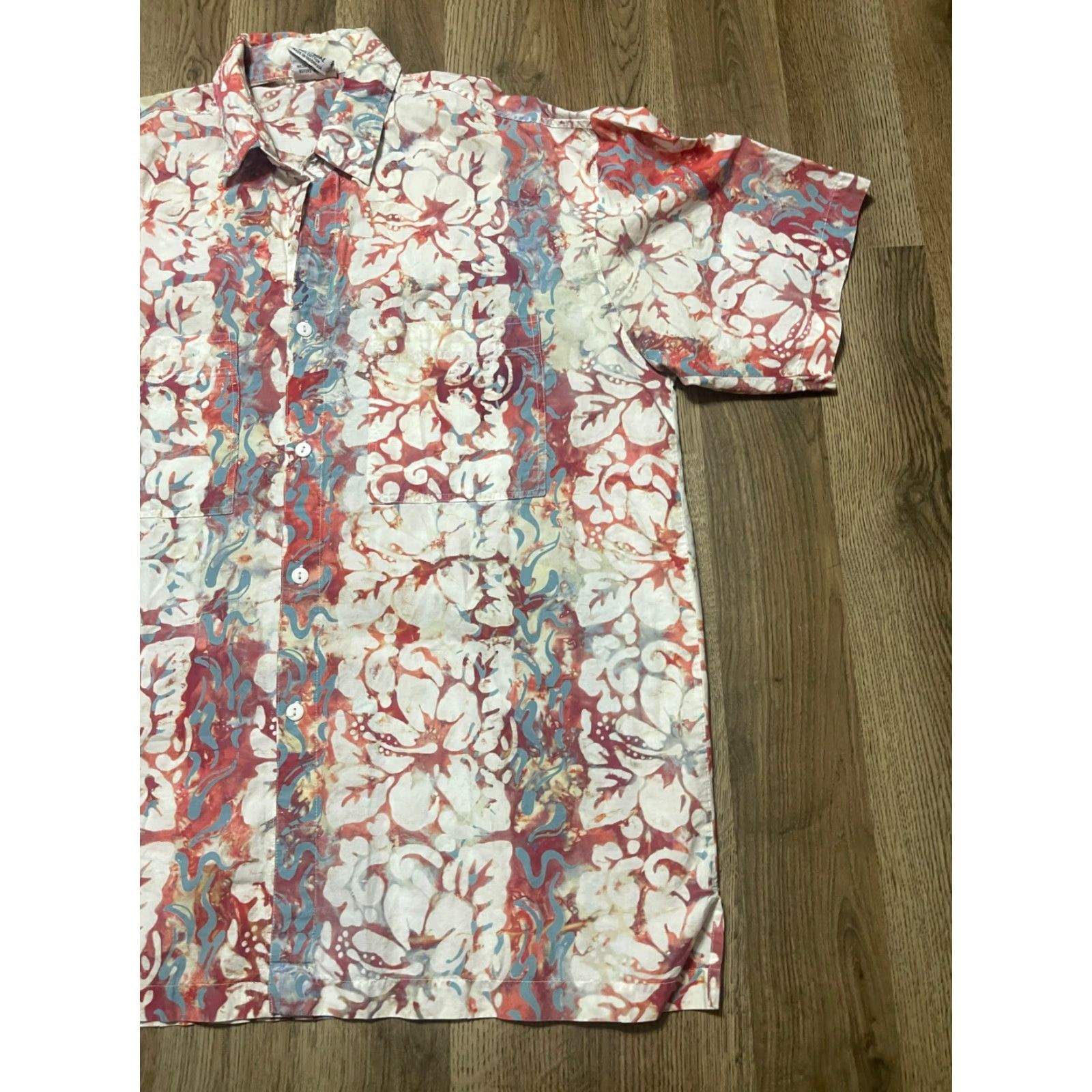 Vintage VINTAGE Rum Raggae Shirt? Men's 2XL? Red Blue White Floral Hawaiian Button Up Shirt Size US XXL / EU 58 / 5 - 4 Thumbnail