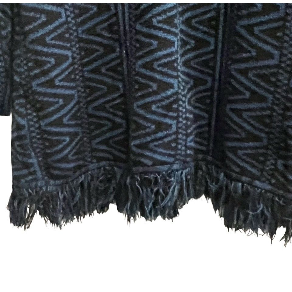Other Cardigan Sweater Industrial Blue XL Women's Fringe Trim Size XL / US 12-14 / IT 48-50 - 3 Thumbnail