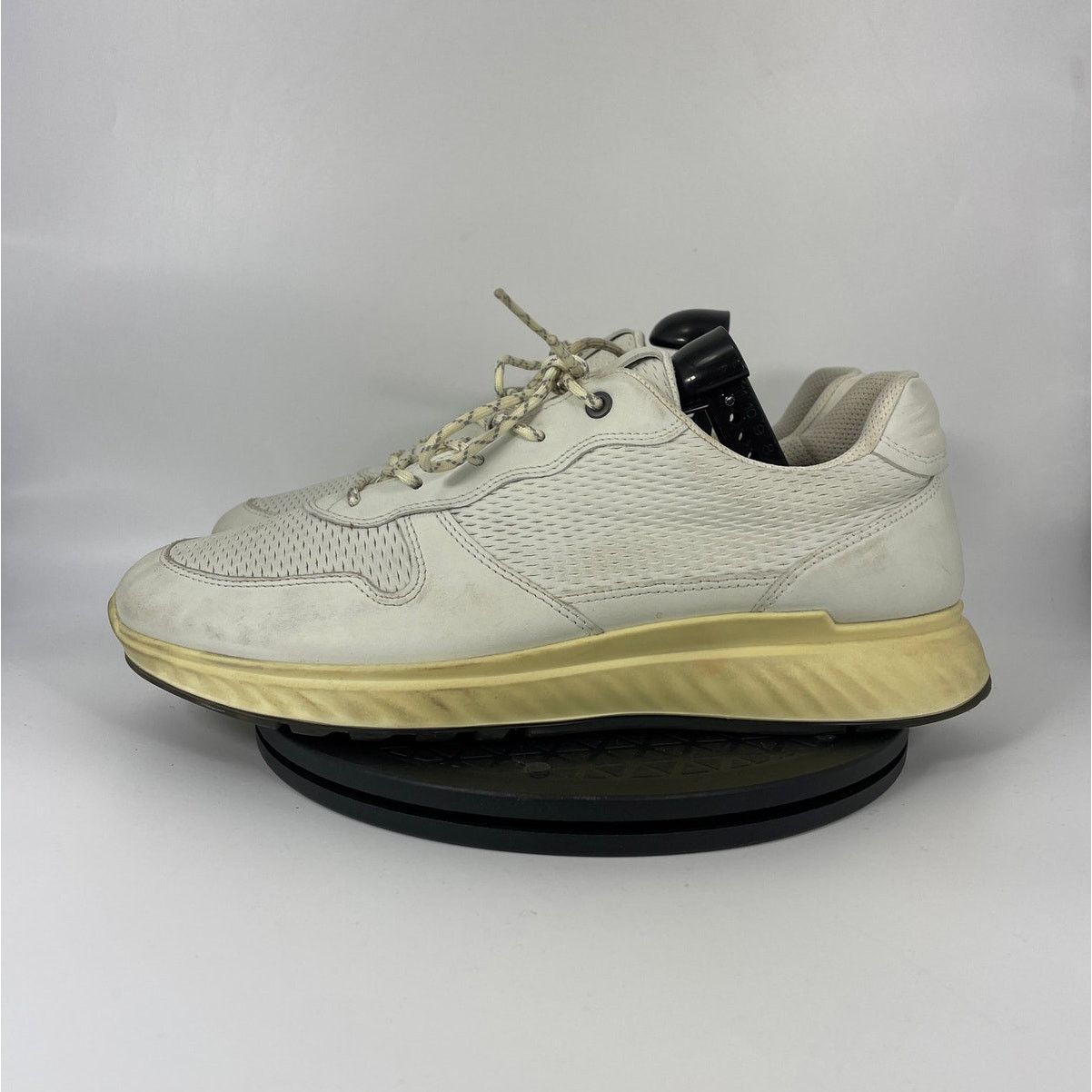 Mens Ecco St1 Leather Casual Comfort Shoes Size 12 Gray in Grey