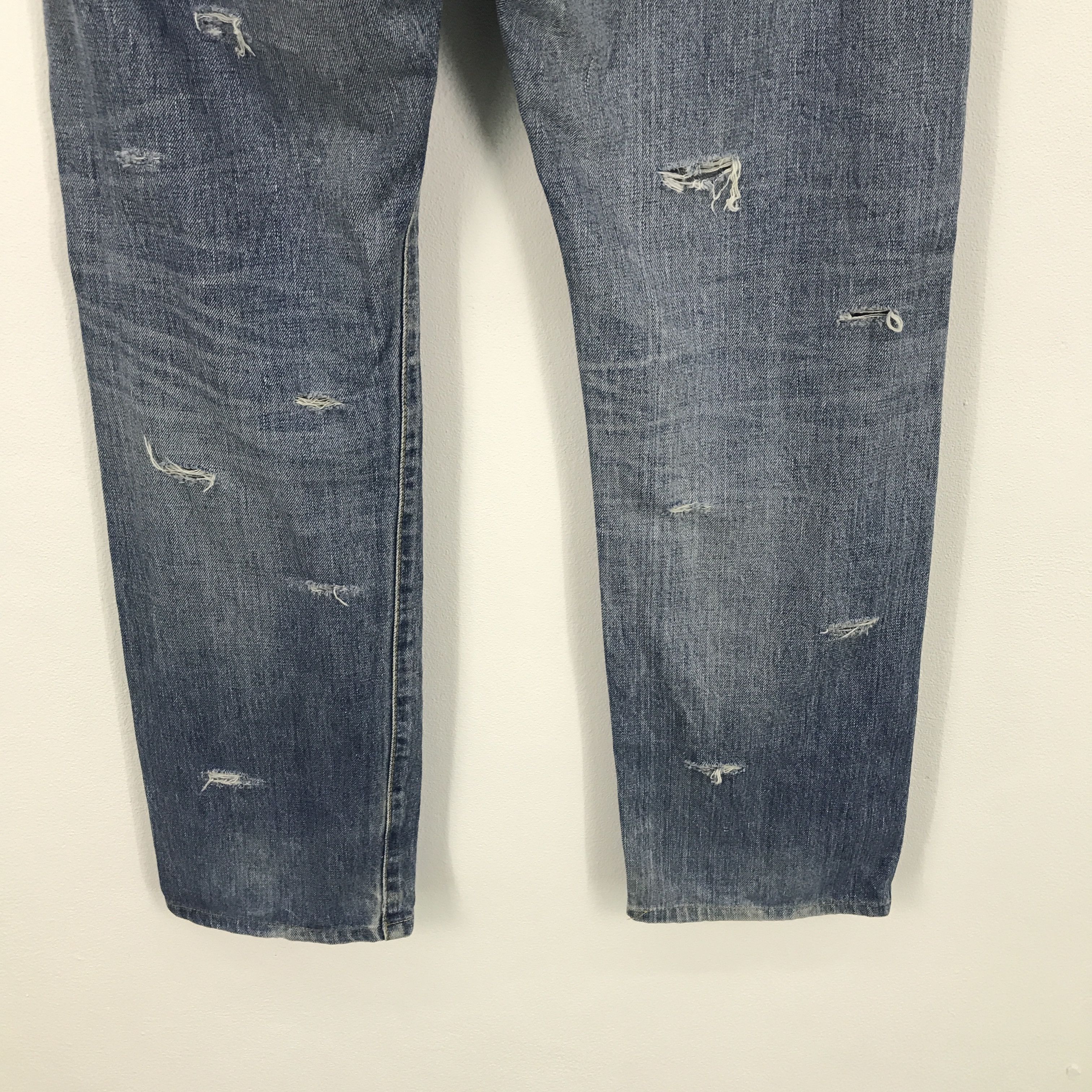 Edwin × Japanese Brand Rare edwin distressed jeans Size US 33 - 6 Thumbnail