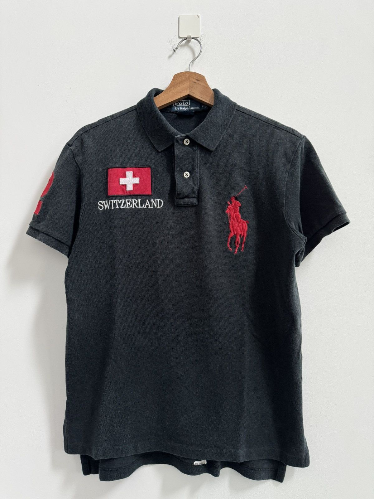 Polo Ralph Lauren Vintage Polo Ralph Lauren Switzerland Flag Polo Shirt Size US M / EU 48-50 / 2 - 1 Thumbnail