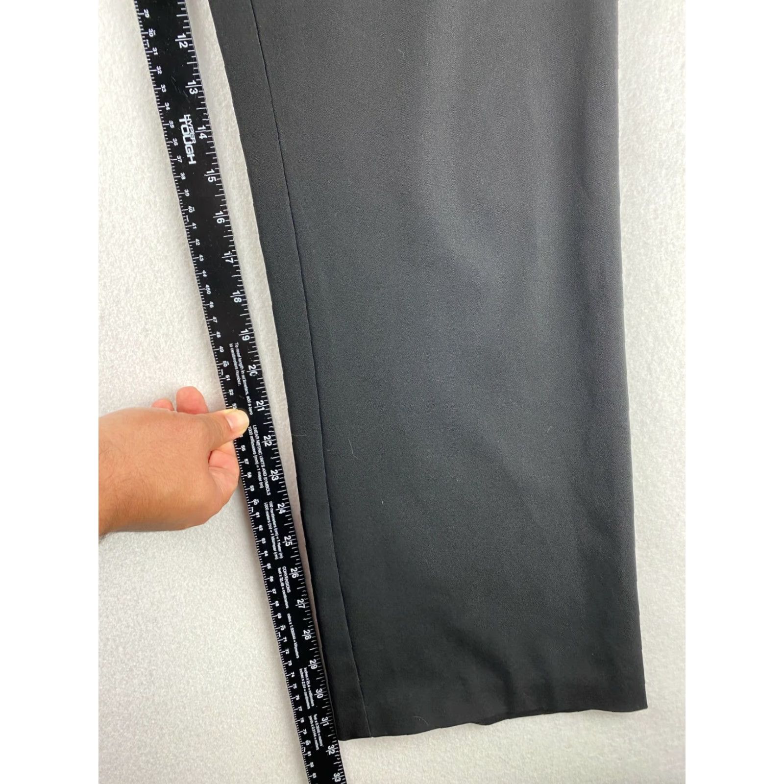 Vintage Wrapper Dress Pants Womens 14 Black Flat Front Polyester Spandex Blend Straight Leg Business Casual Formal Modern Waist 34 Inseam 31.5 in Size 36" / US 14 / IT 50 - 5 Thumbnail