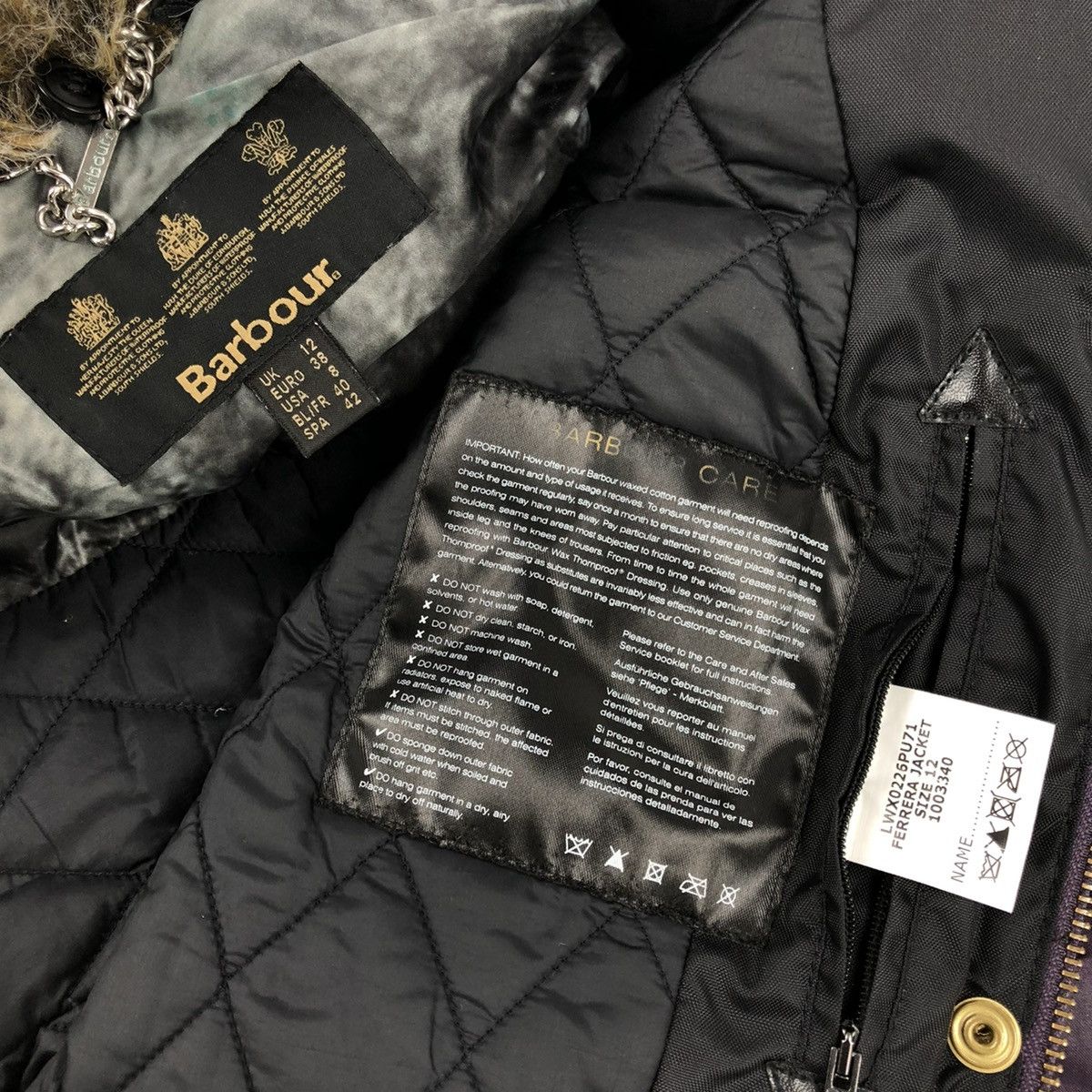 Barbour × Belstaff Women's INTERNATIONAL Ferrera Wax Purple Motorcycle Bomber Jacket Coat Size M / US 6-8 / IT 42-44 - 13 Thumbnail