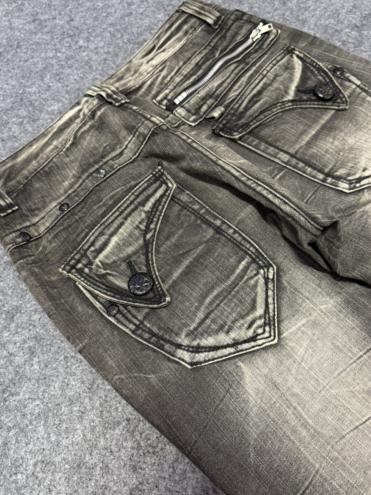 Japanese Brand × LOWBOX Blow By Blue Japan Paint Splatter Shadow Wash Jeans Size US 30 / EU 46 - 17 Thumbnail