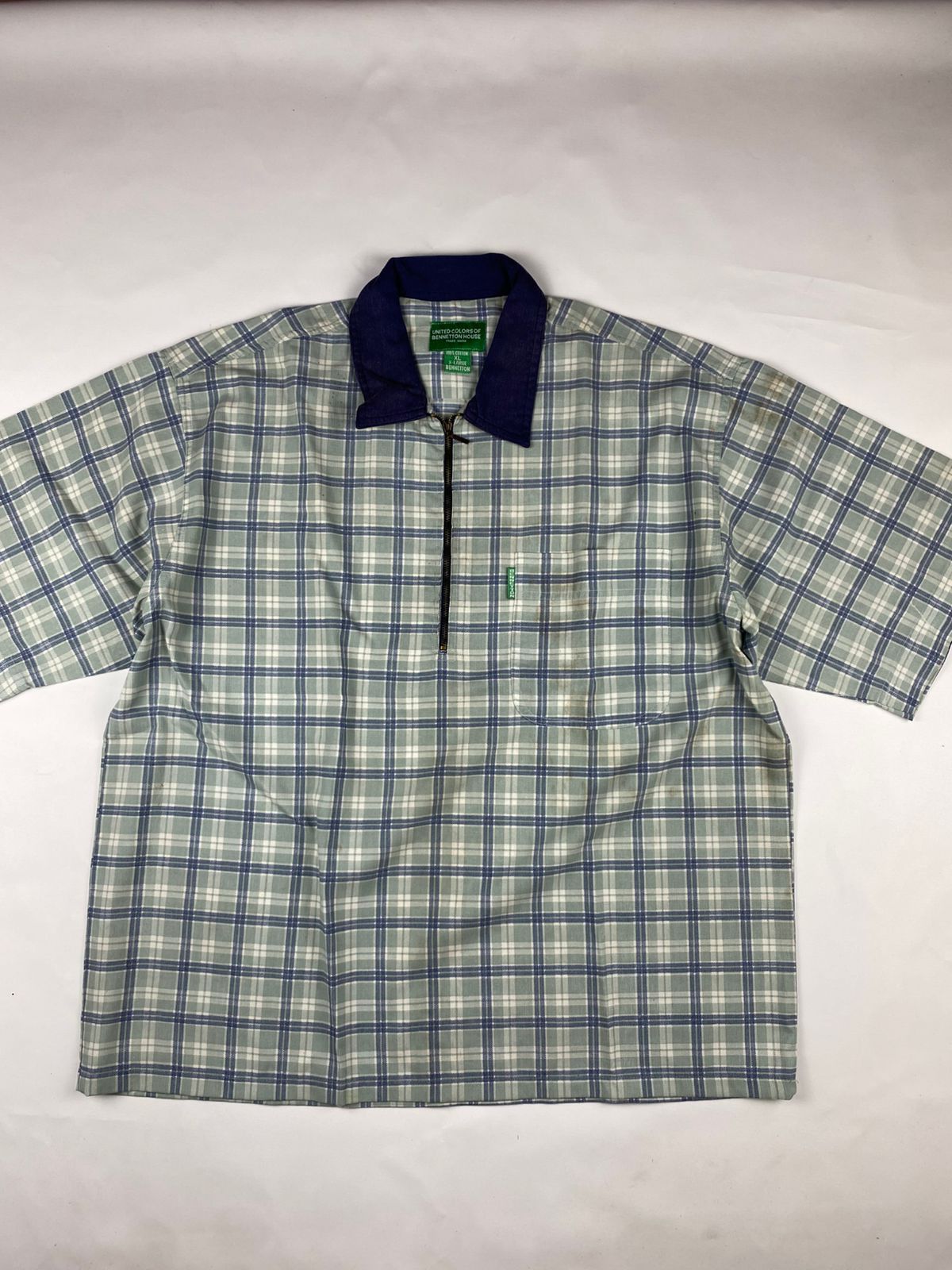 Benetton Vintage Benetton Plan Half Zip Shirt Size US XL / EU 56 / 4 - 2 Thumbnail