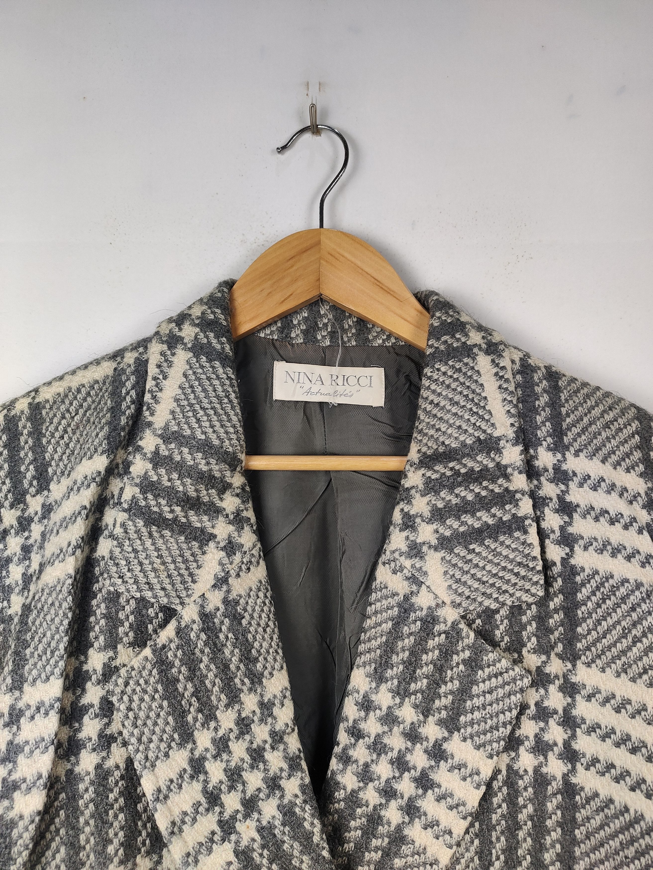 Nina Ricci NINA RICCI double-breasted plaid cocoon jacket Size XL / US 12-14 / IT 48-50 - 2 Thumbnail
