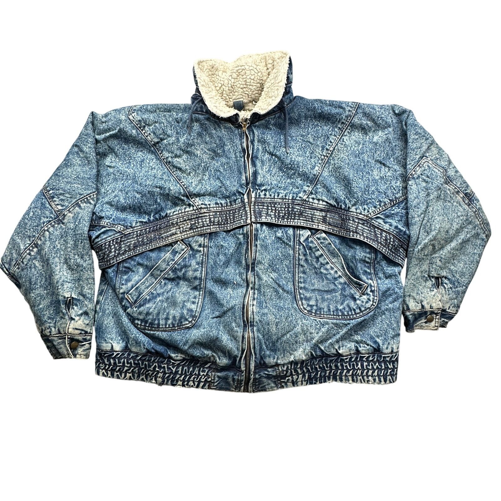 Other Vintage H Valentina Sherpa Denim Acid Wash Jacket Mens XL Size US XL / EU 56 / 4 - 1 Thumbnail